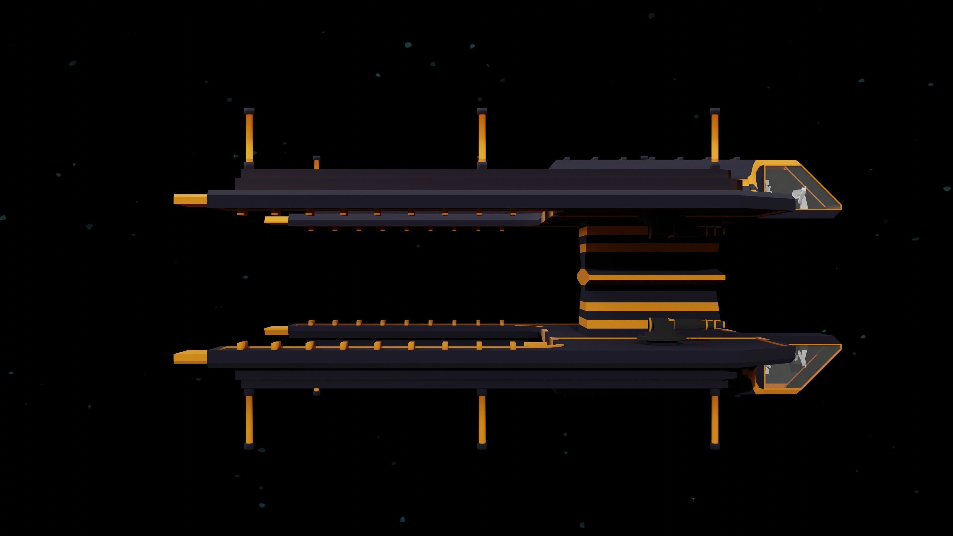 6 Sci-Fi Low Poly Ships with 5 Different Color Variations Low-poly 3D model_20