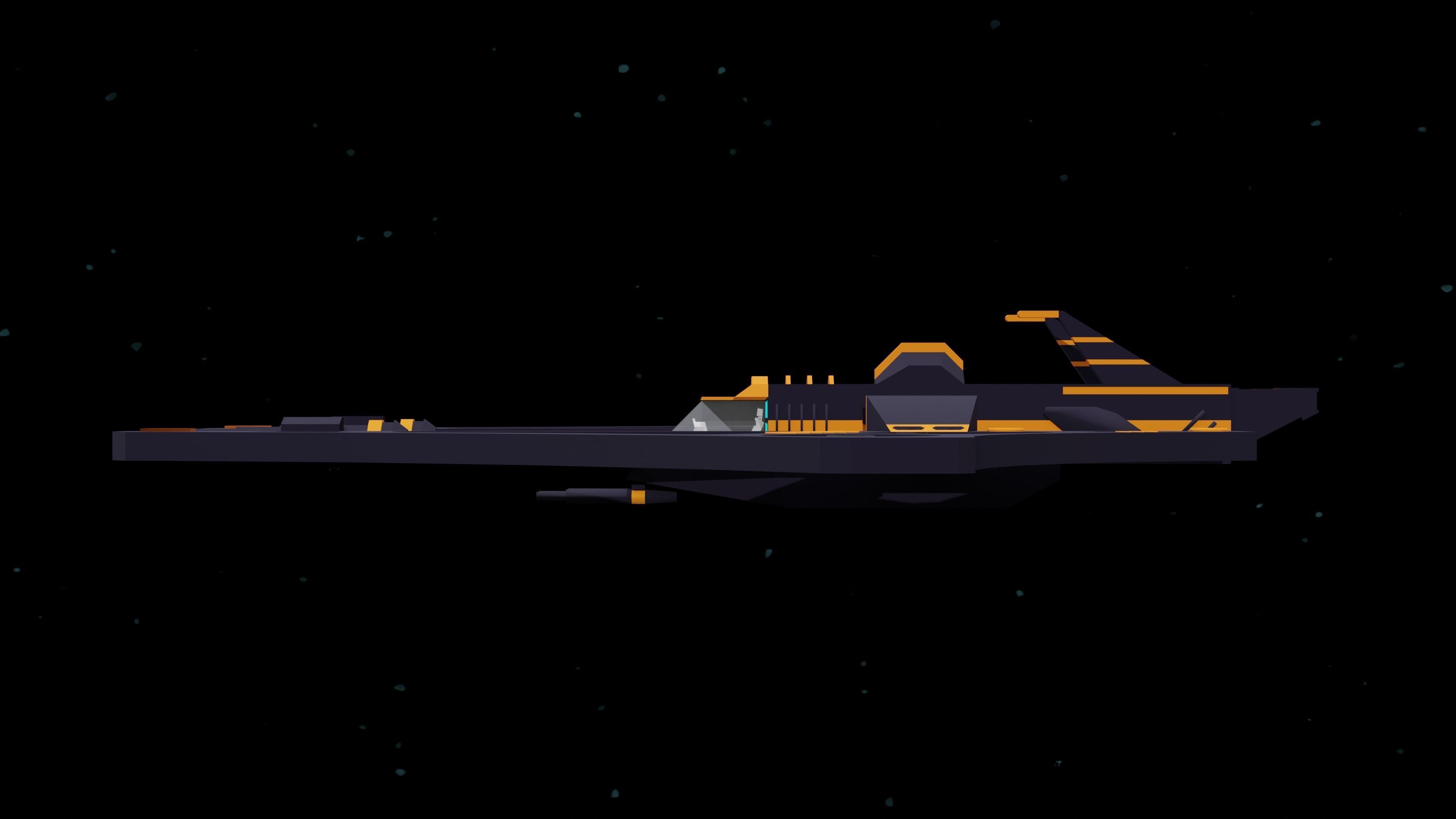 6 Sci-Fi Low Poly Ships with 5 Different Color Variations Low-poly 3D model_2