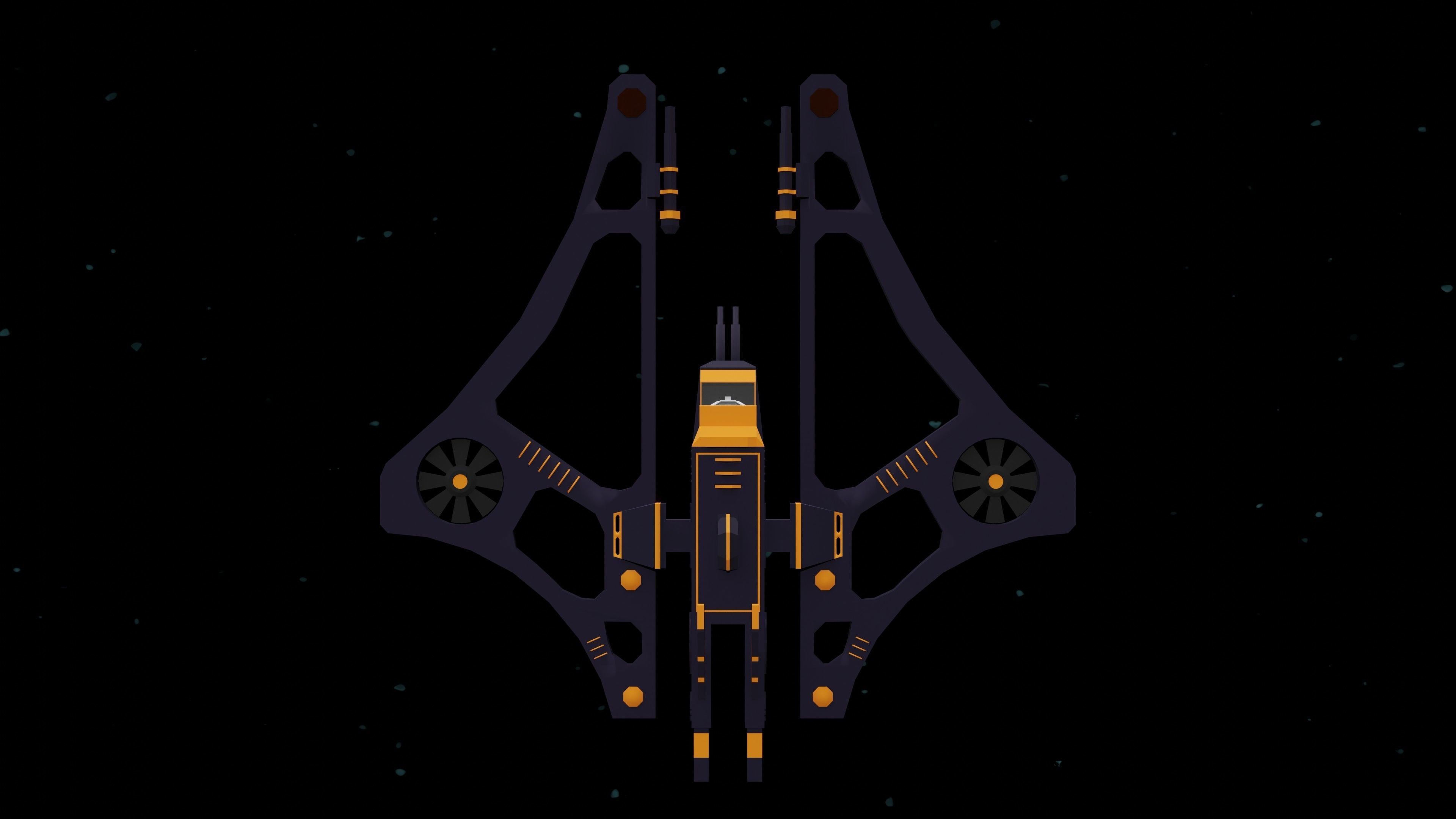 6 Sci-Fi Low Poly Ships with 5 Different Color Variations Low-poly 3D model_5