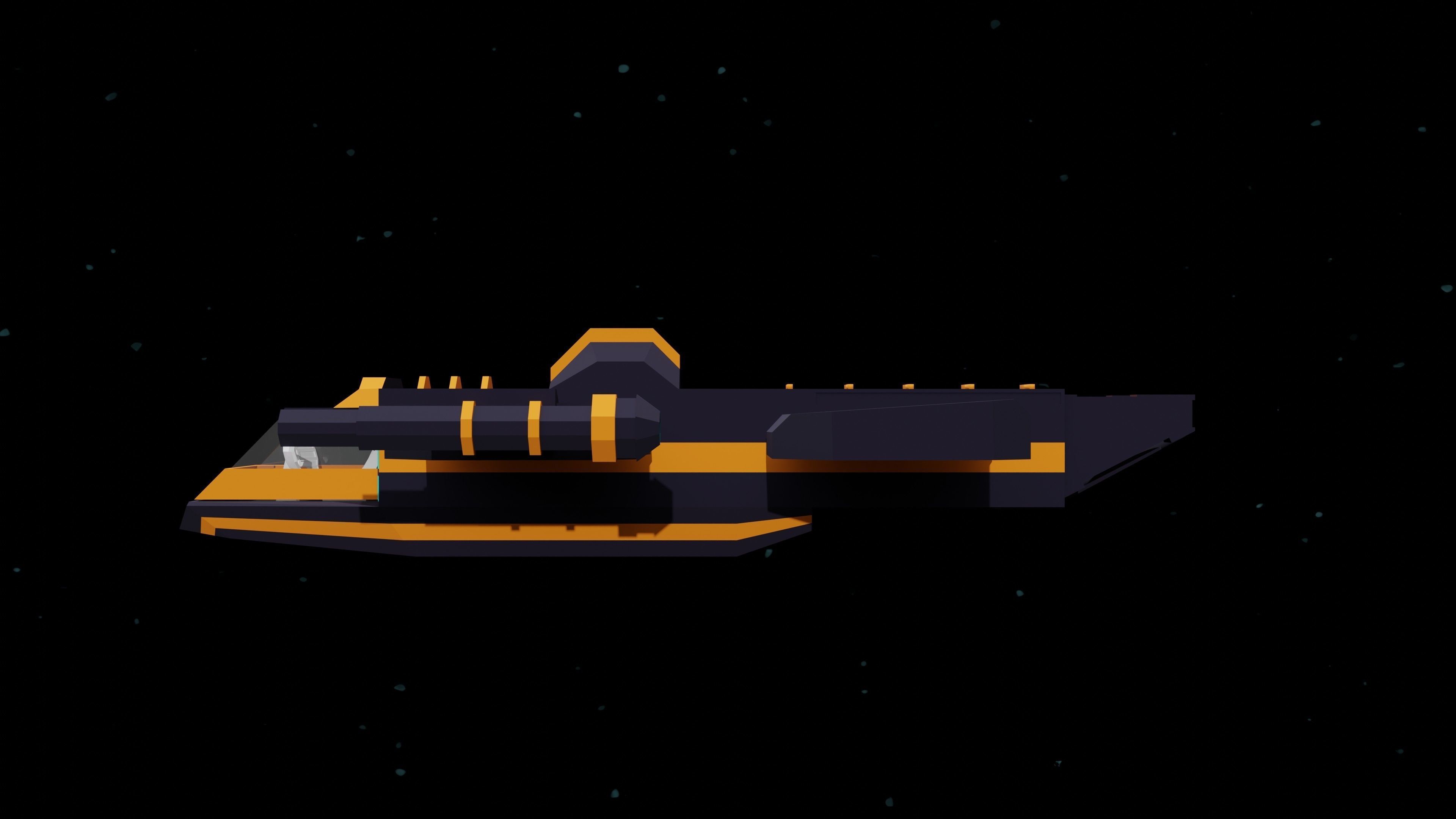 6 Sci-Fi Low Poly Ships with 5 Different Color Variations Low-poly 3D model_51