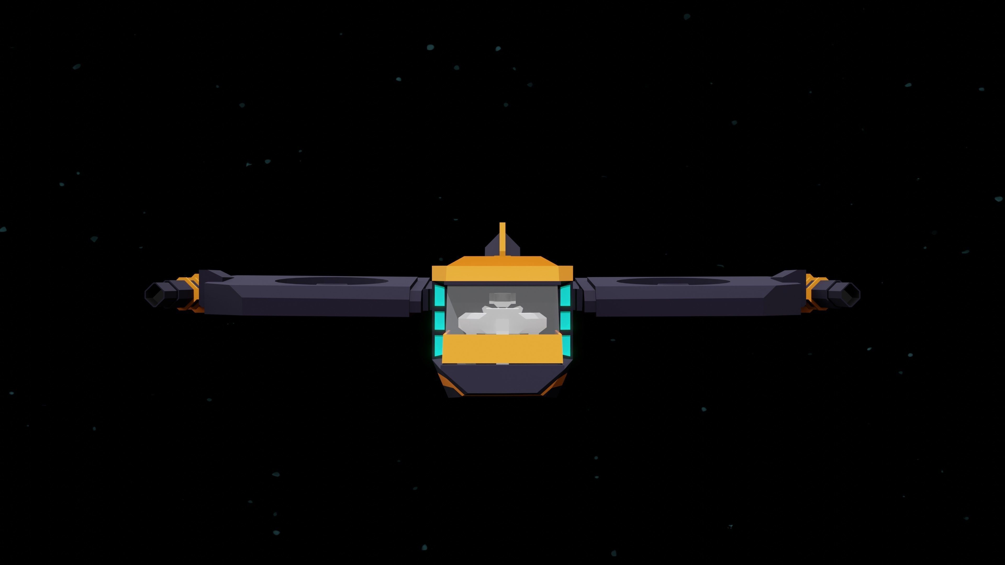 6 Sci-Fi Low Poly Ships with 5 Different Color Variations Low-poly 3D model_49