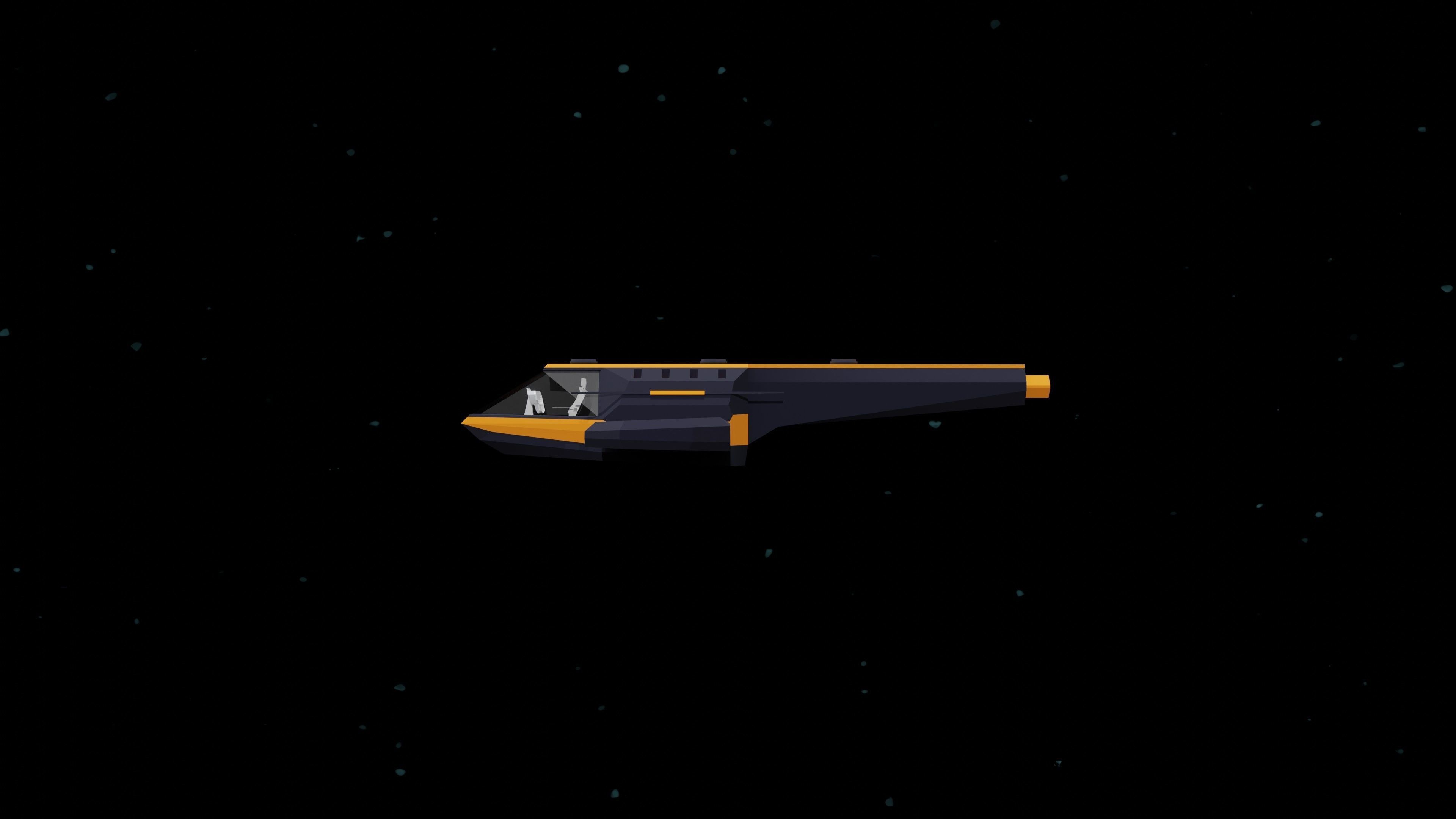 6 Sci-Fi Low Poly Ships with 5 Different Color Variations Low-poly 3D model_12