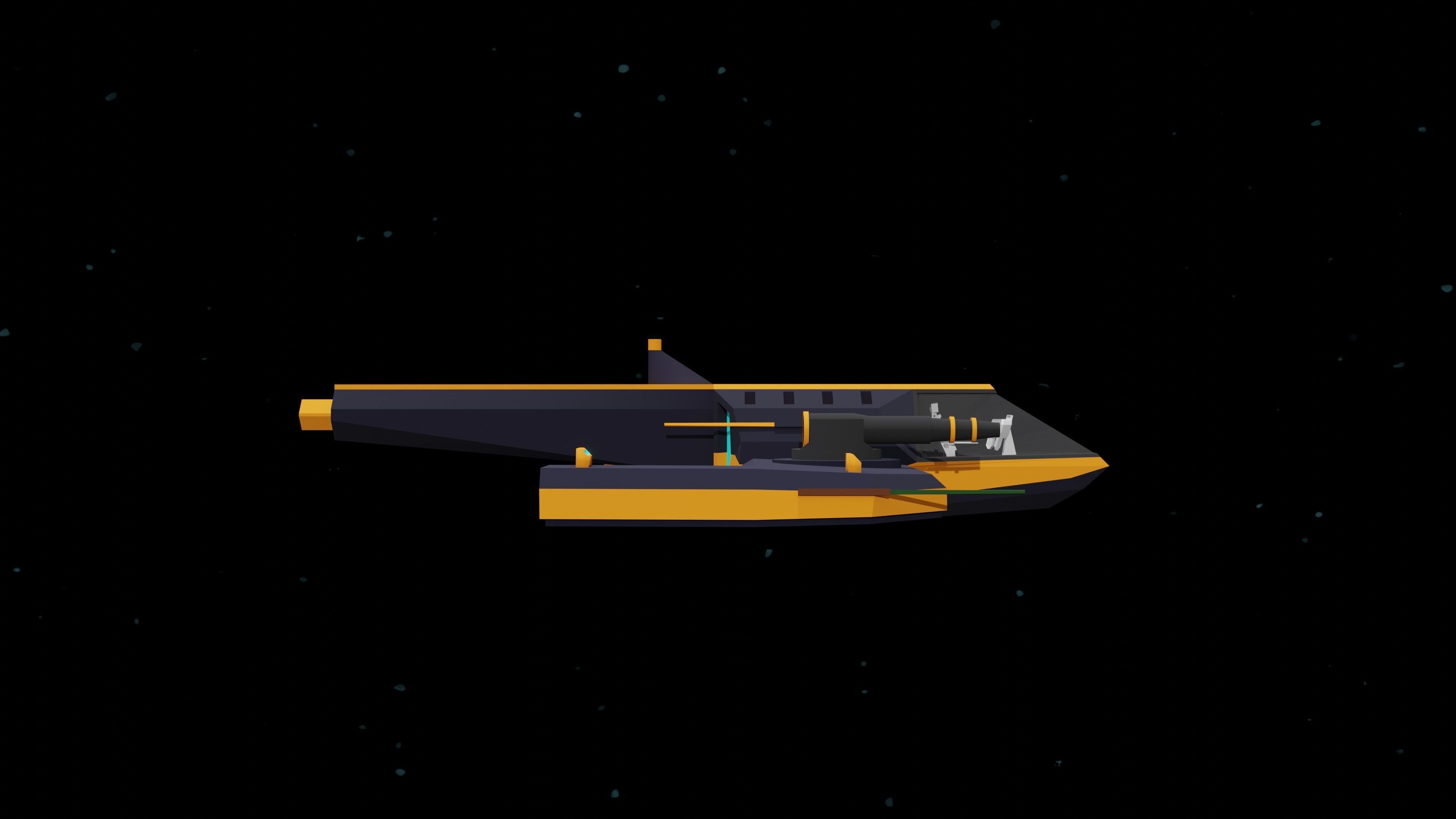 6 Sci-Fi Low Poly Ships with 5 Different Color Variations Low-poly 3D model_41