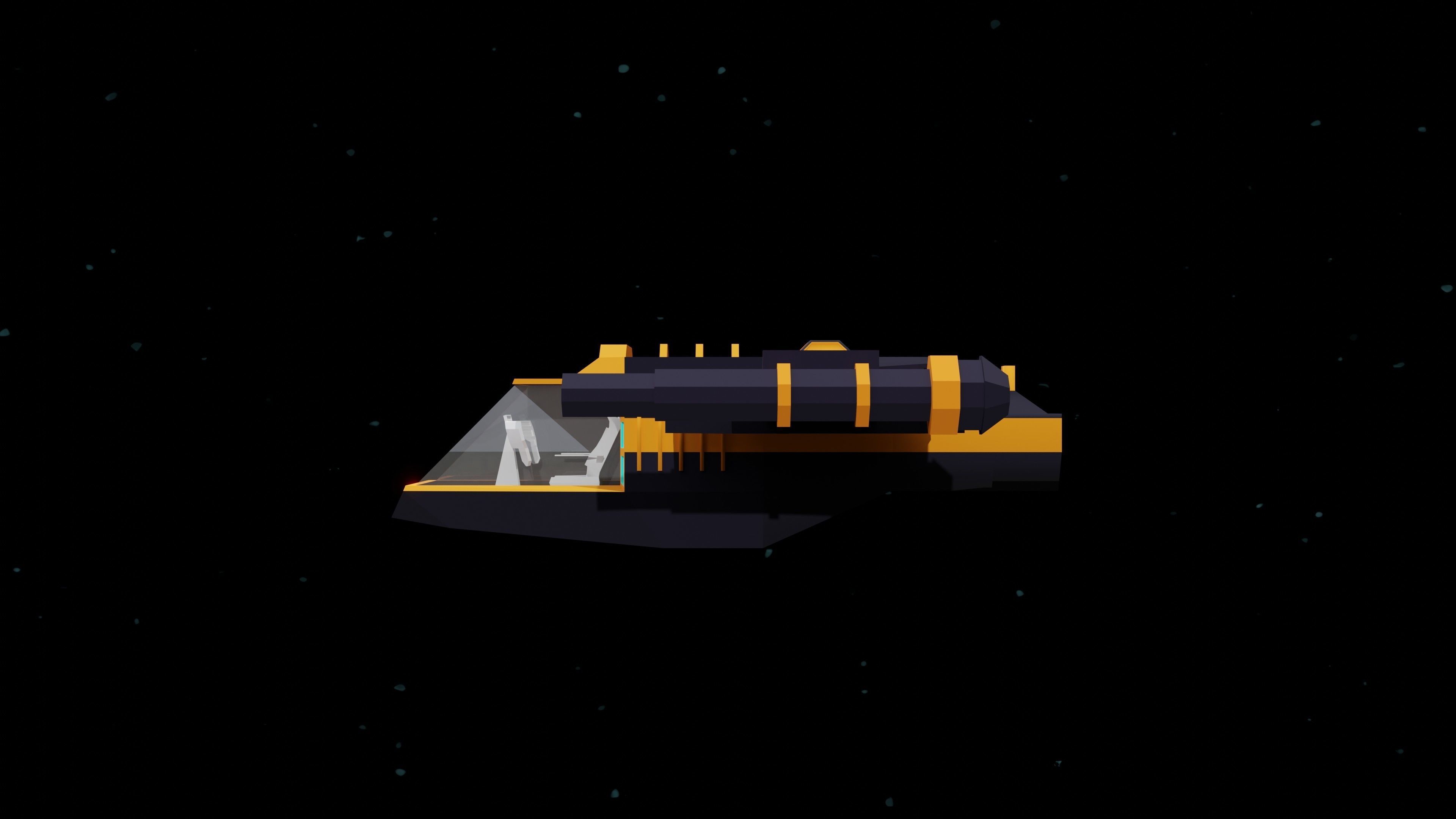 6 Sci-Fi Low Poly Ships with 5 Different Color Variations Low-poly 3D model_33