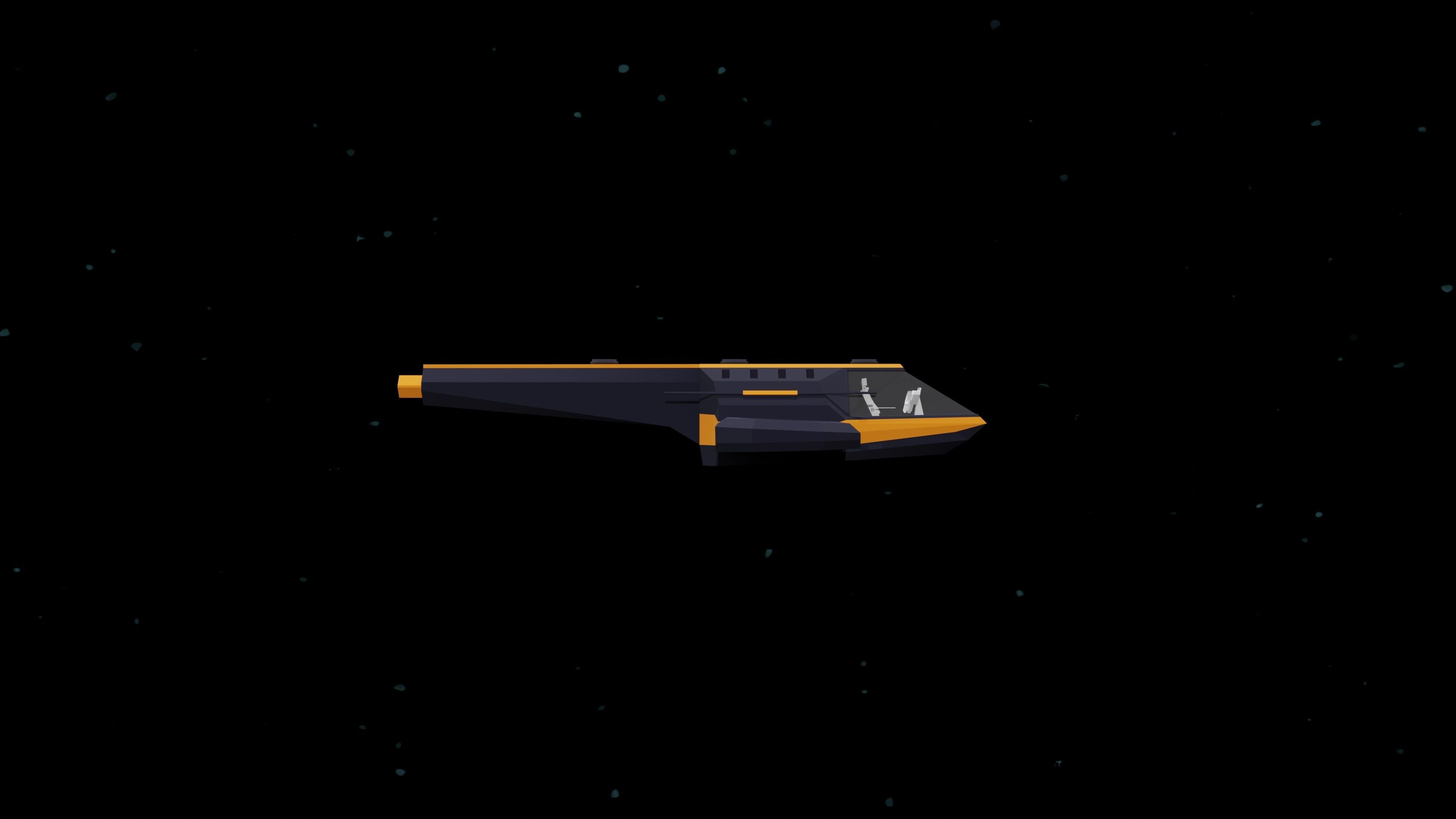 6 Sci-Fi Low Poly Ships with 5 Different Color Variations Low-poly 3D model_11