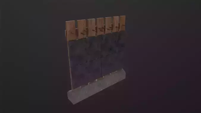 PostApo WallBarrier 3D Model