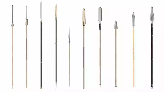 Collection of 10 spears