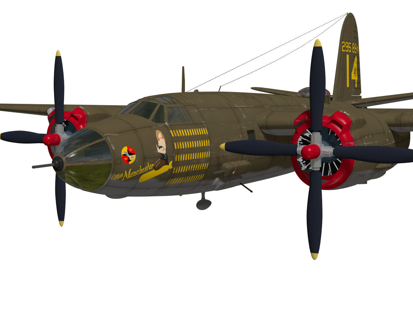 Martin B-26 Marauder 3D model_4