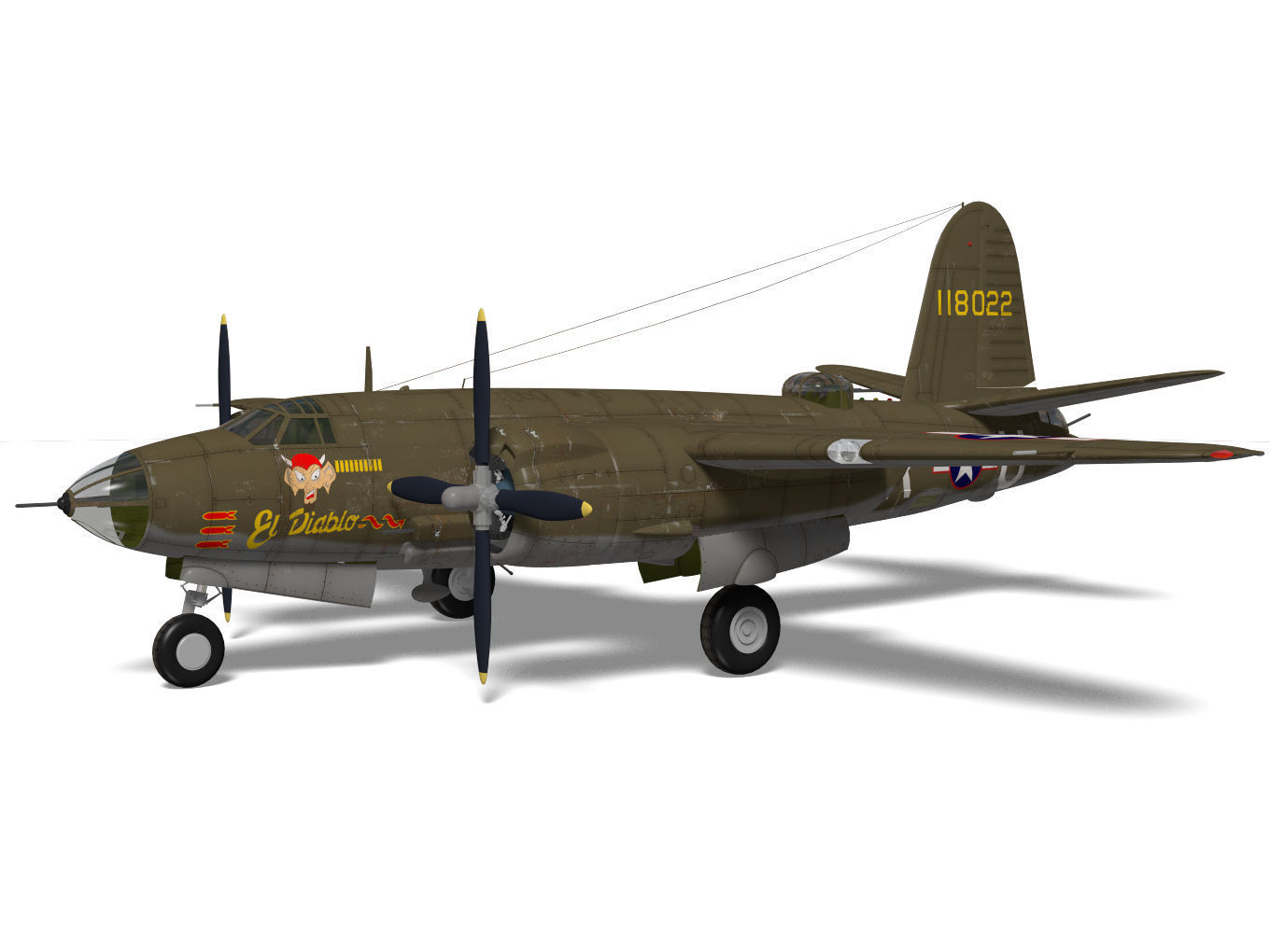 Martin B-26 Marauder 3D model_6
