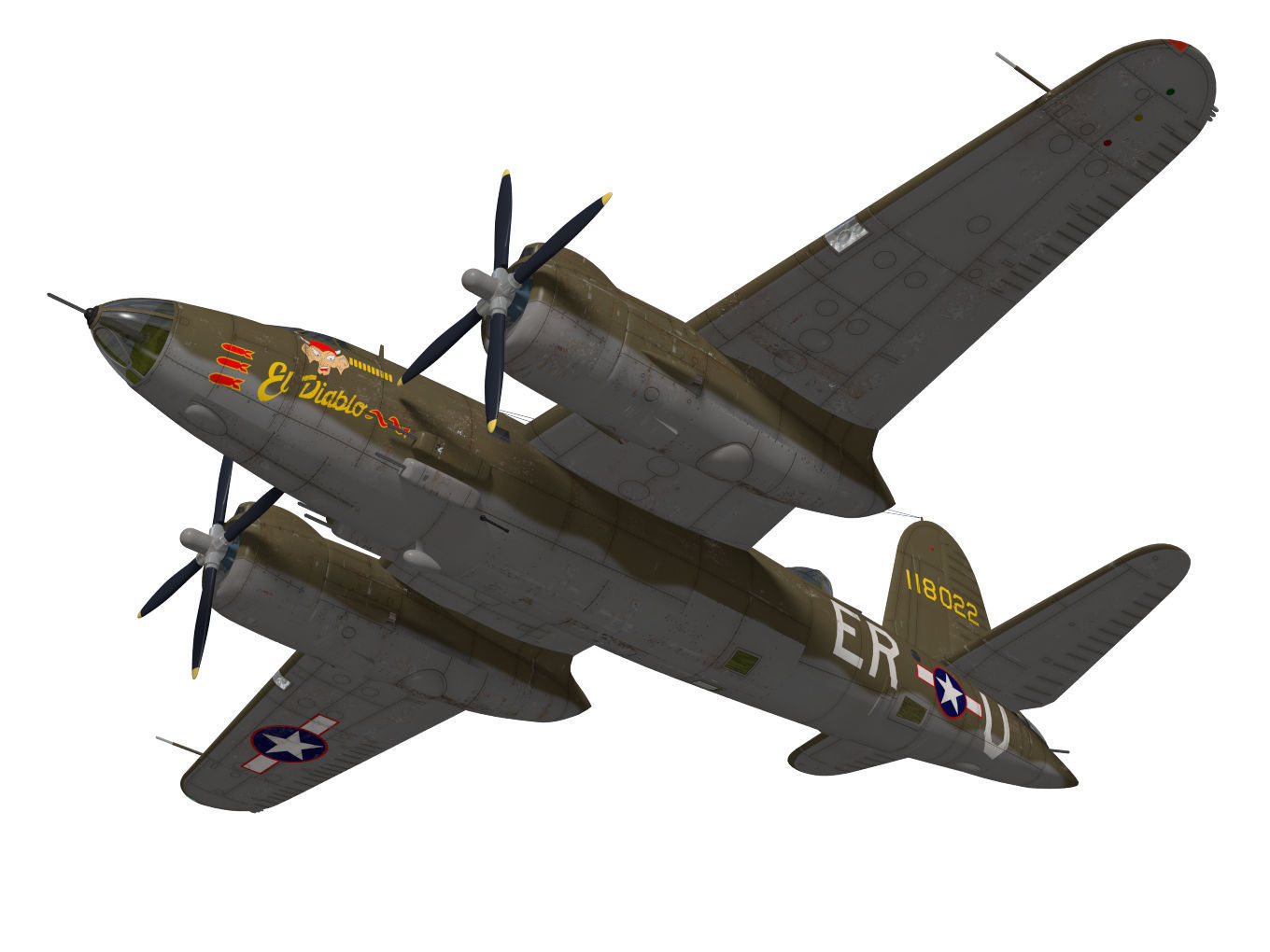 Martin B-26 Marauder 3D model_3