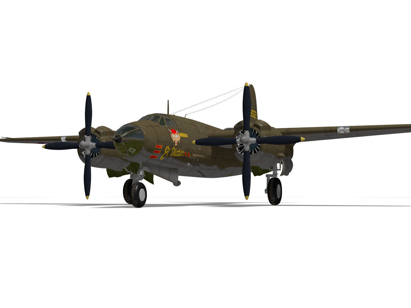 Martin B-26 Marauder 3D model_8