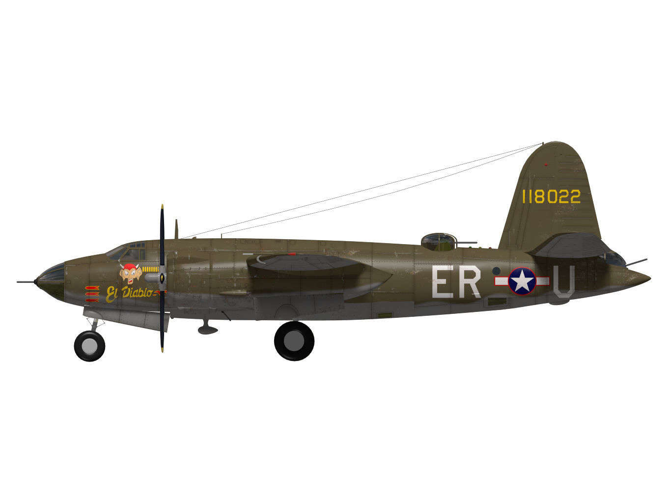 Martin B-26 Marauder 3D model_10