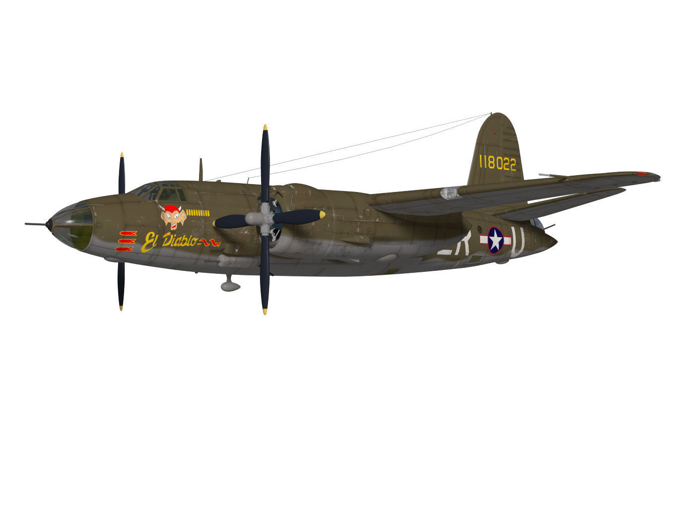 Martin B-26 Marauder 3D model_2