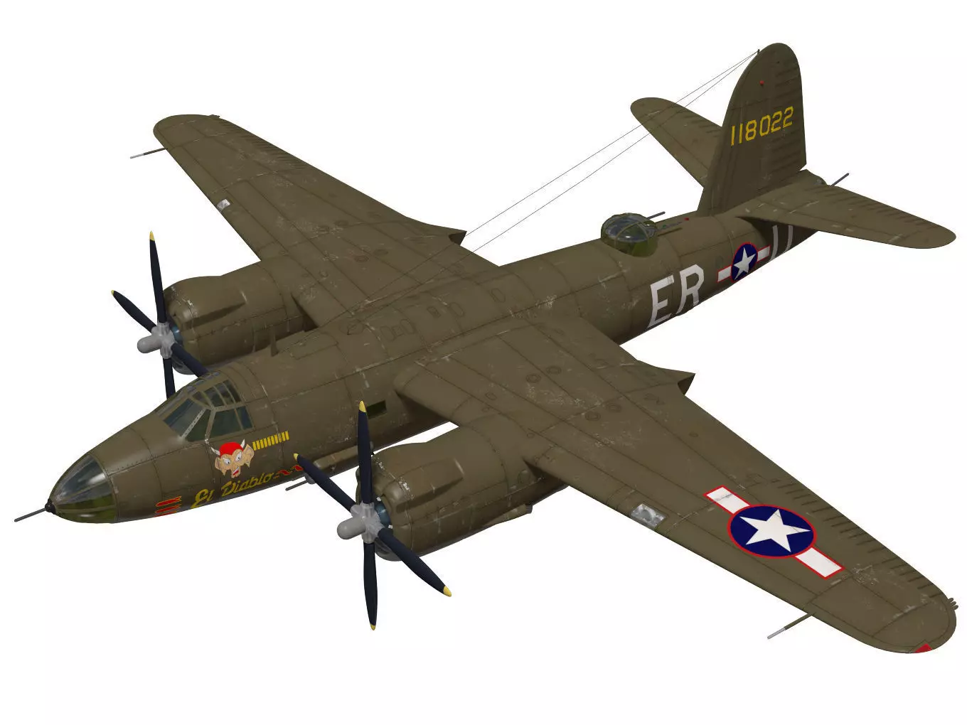 Martin B-26 Marauder 3D model_0