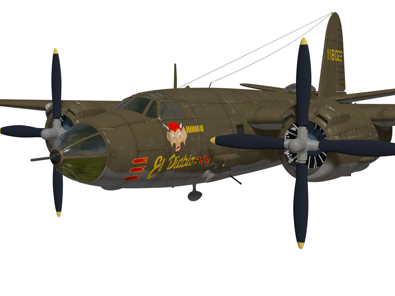 Martin B-26 Marauder 3D model_4