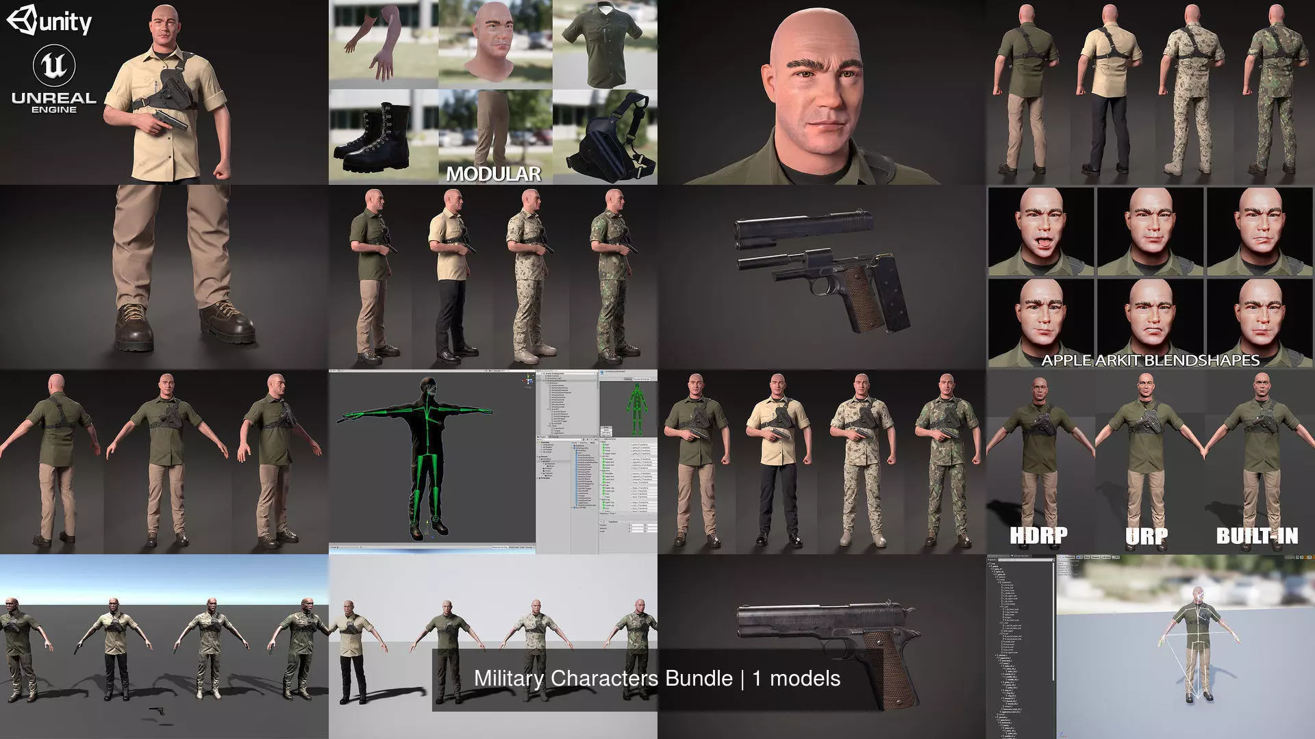 Military Characters Bundle 3D Model Collection_3