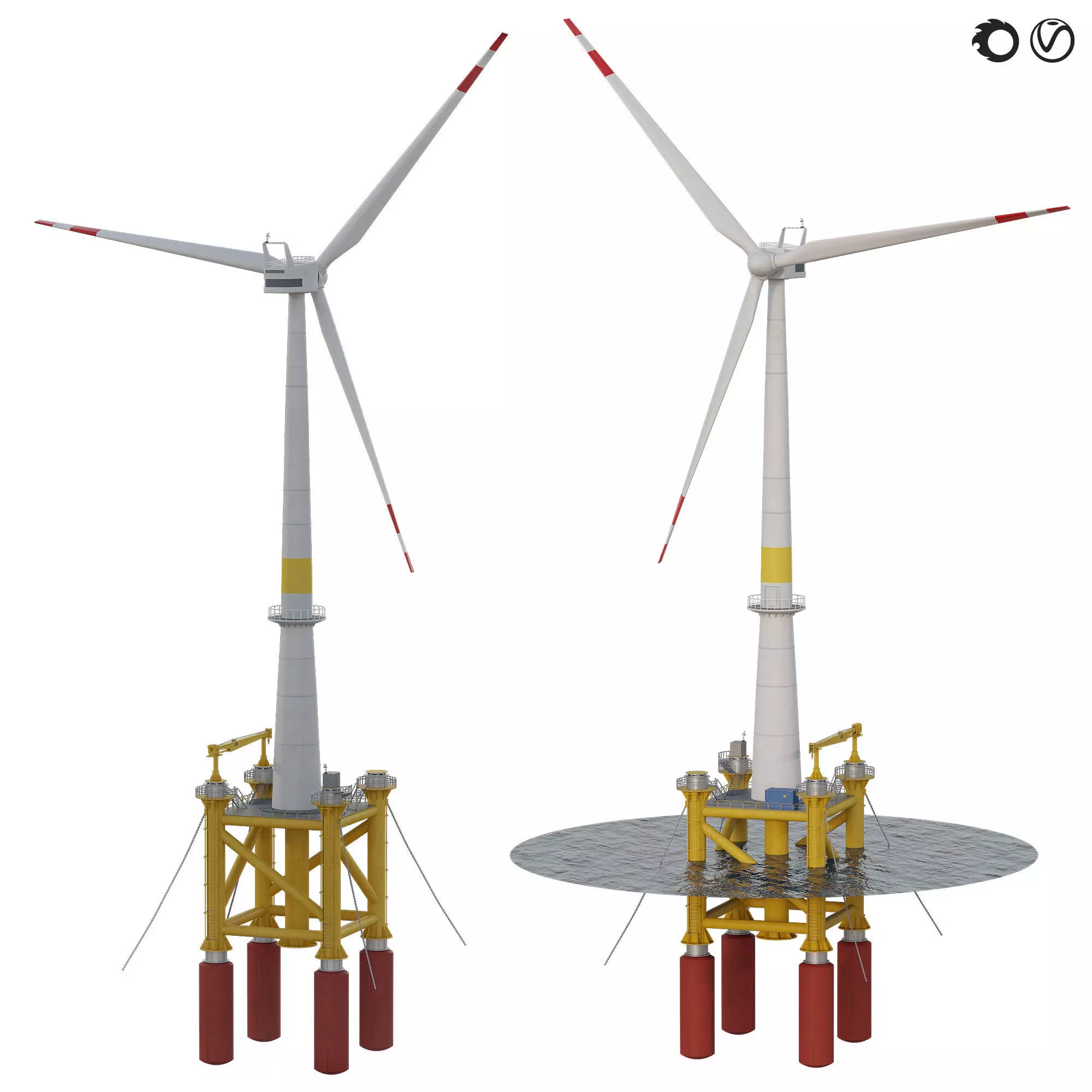 Industrial Marine wind generato  3D model_0