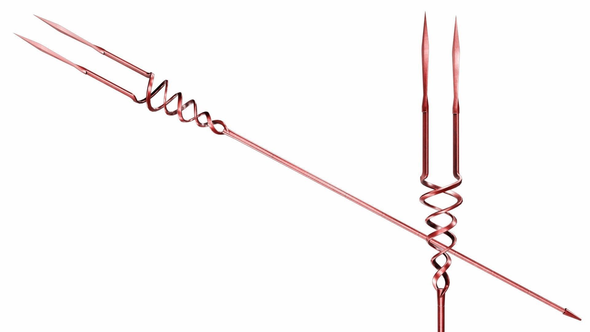 Collection of 10 special spears 3D model_6