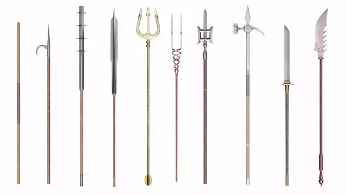 Collection of 10 special spears