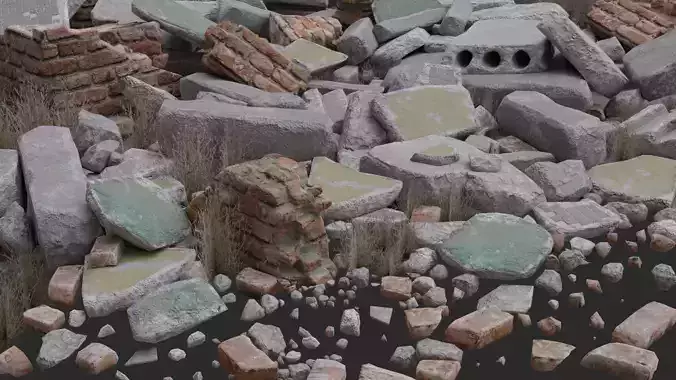 Building Debris Kit Low-poly 3D model
