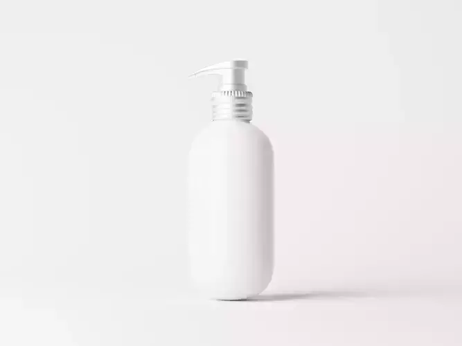 pump bottle with metallic closure 3D model