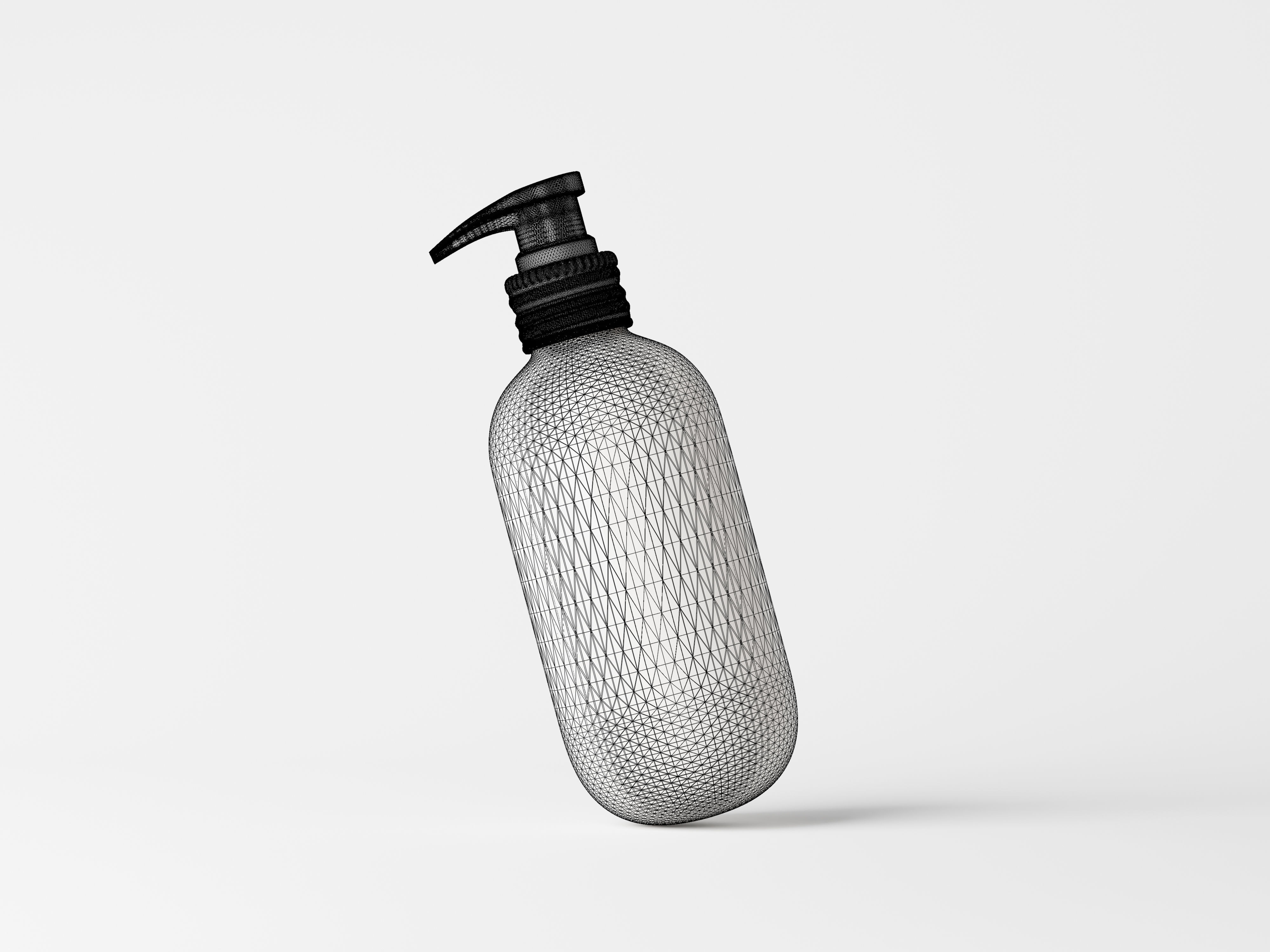 pump bottle with metallic closure 3D model 3D model_9
