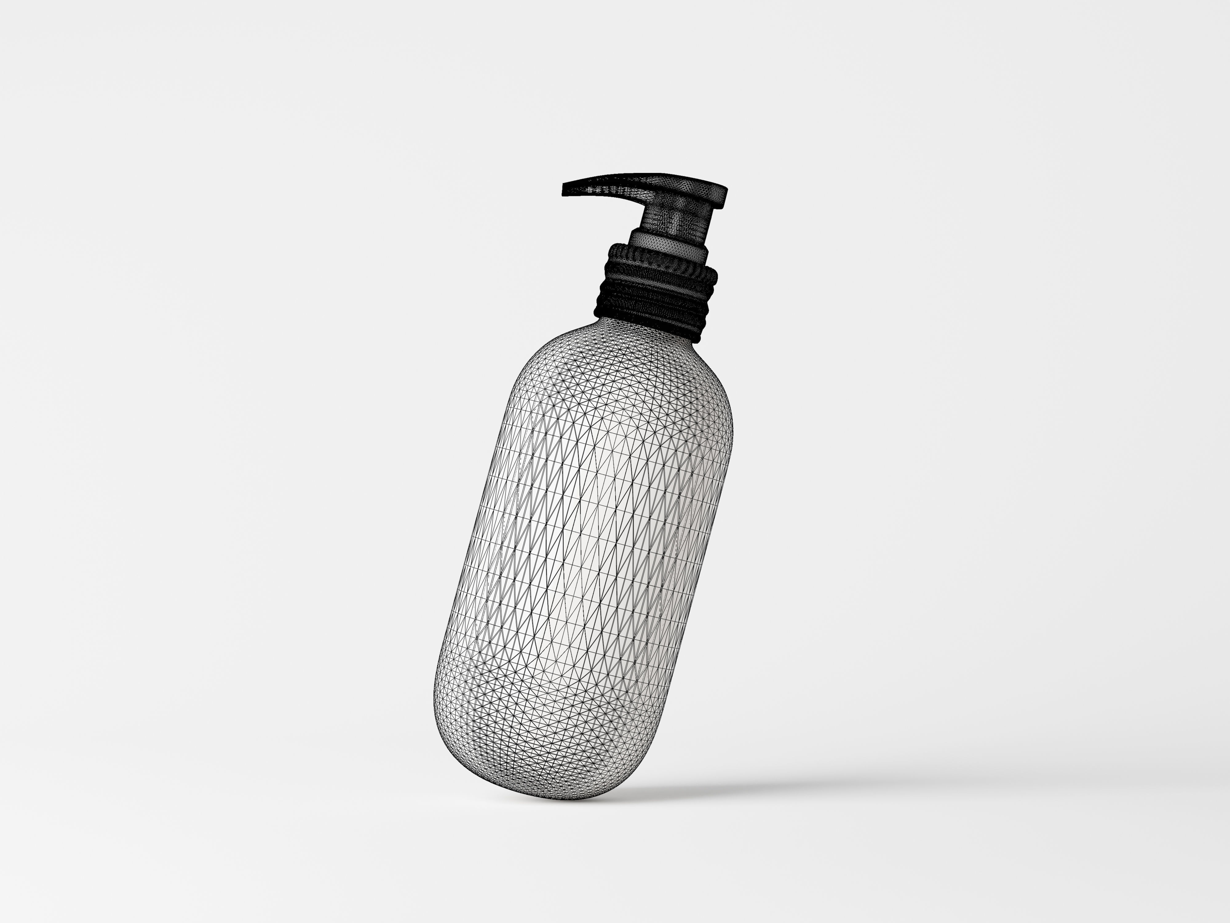 pump bottle with metallic closure 3D model 3D model_8