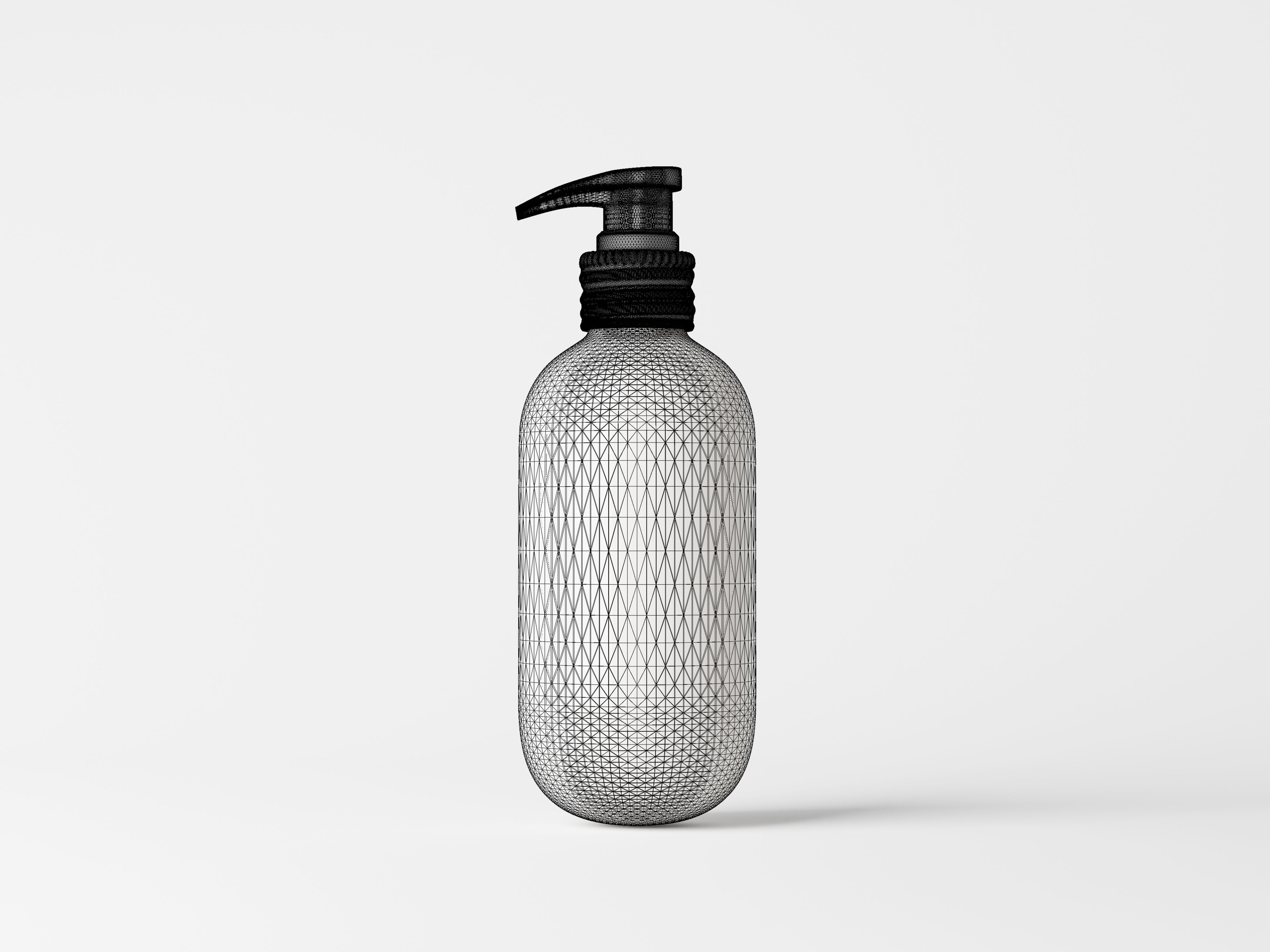 pump bottle with metallic closure 3D model 3D model_7