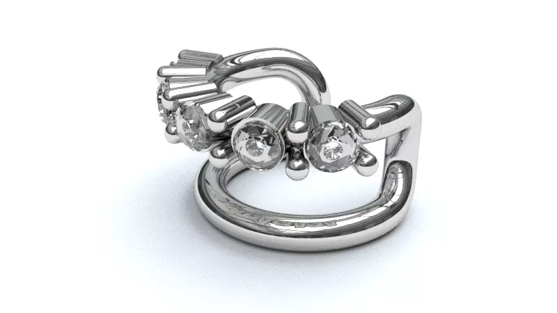ear cuff with zircons 3D print model