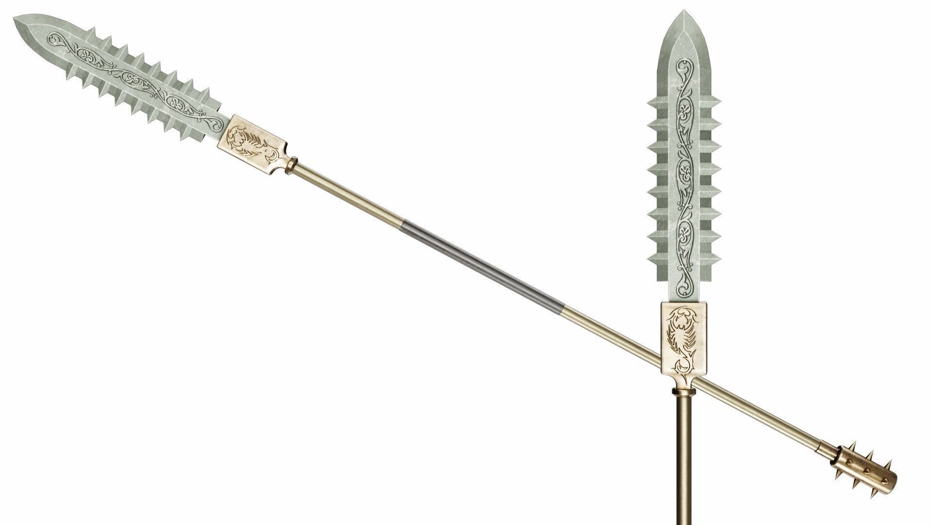 Collection of 40 spears and halberds 3D model_23