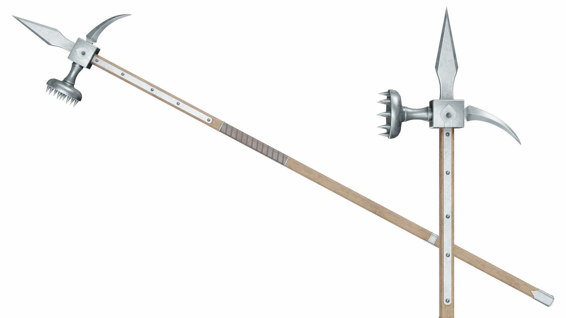 Collection of 40 spears and halberds 3D model_19