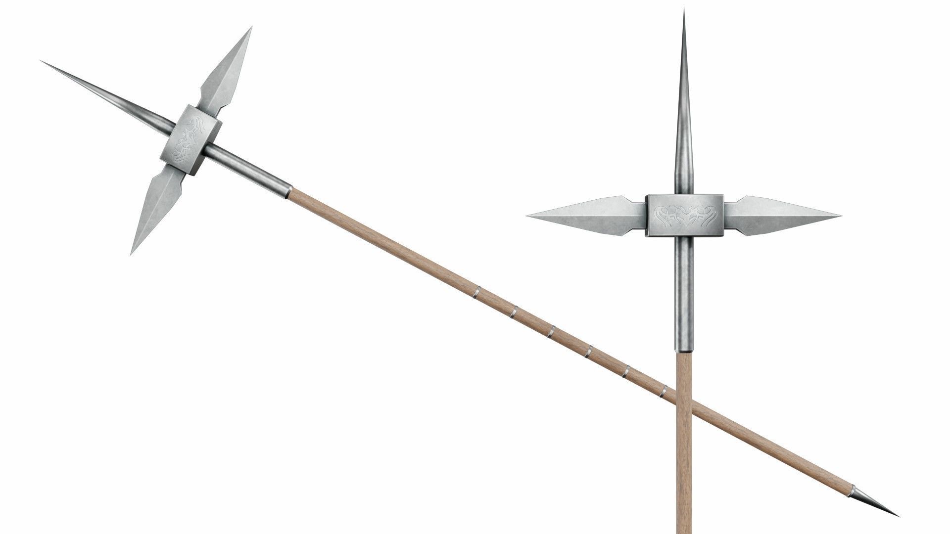 Collection of 40 spears and halberds 3D model_3