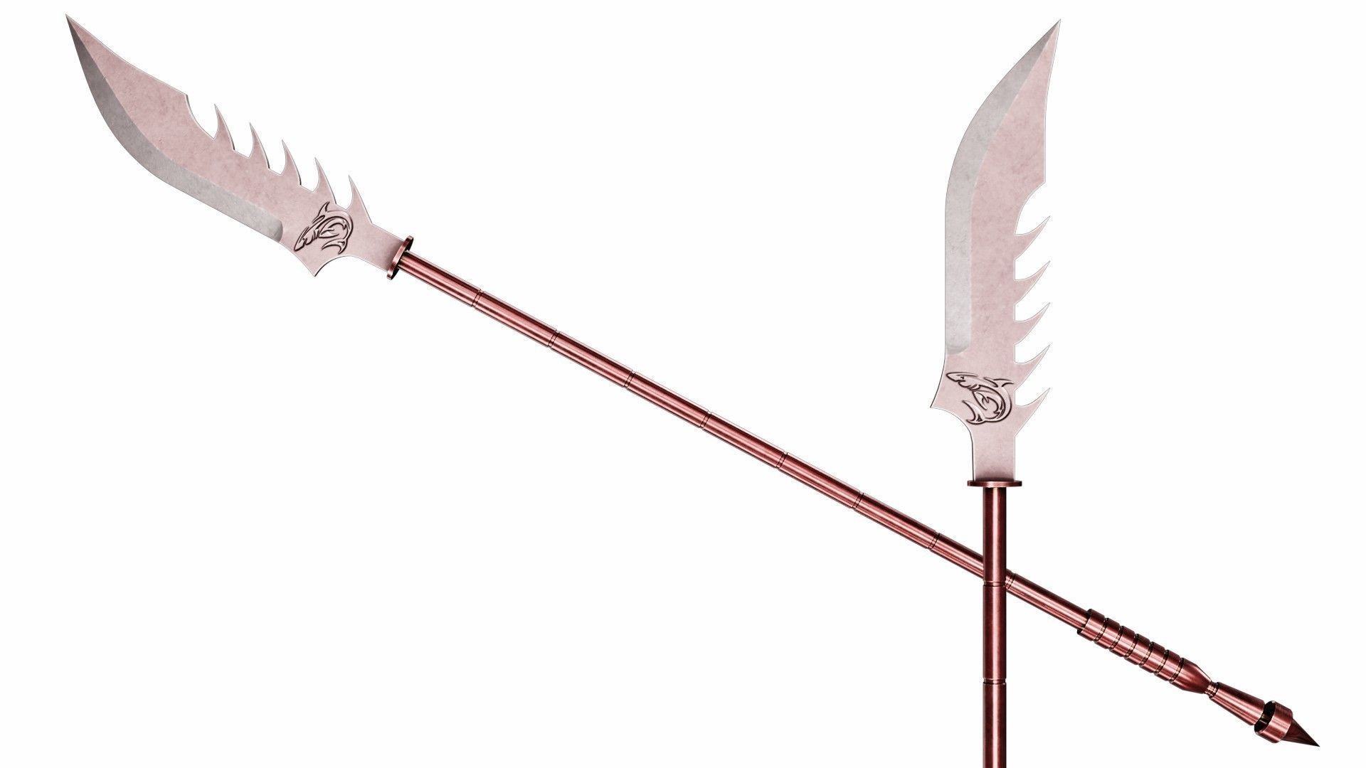 Collection of 40 spears and halberds 3D model_24