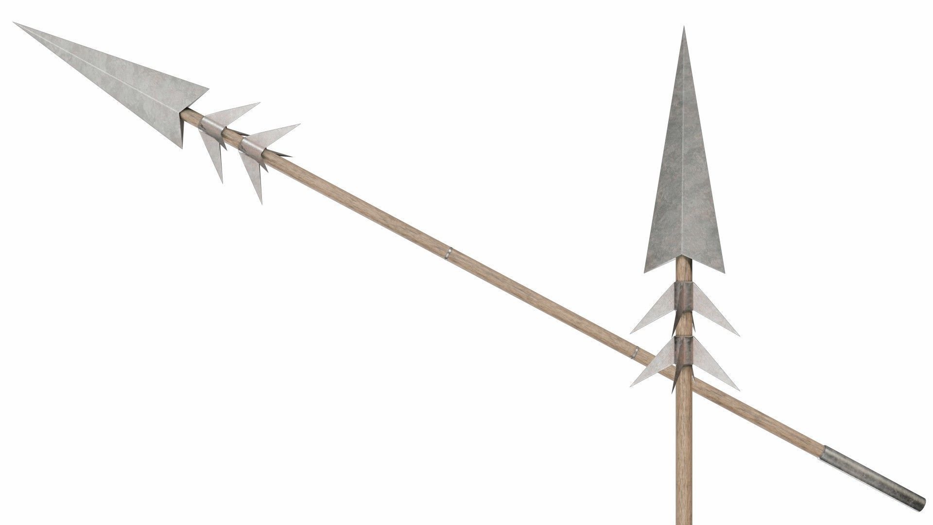 Collection of 40 spears and halberds 3D model_16