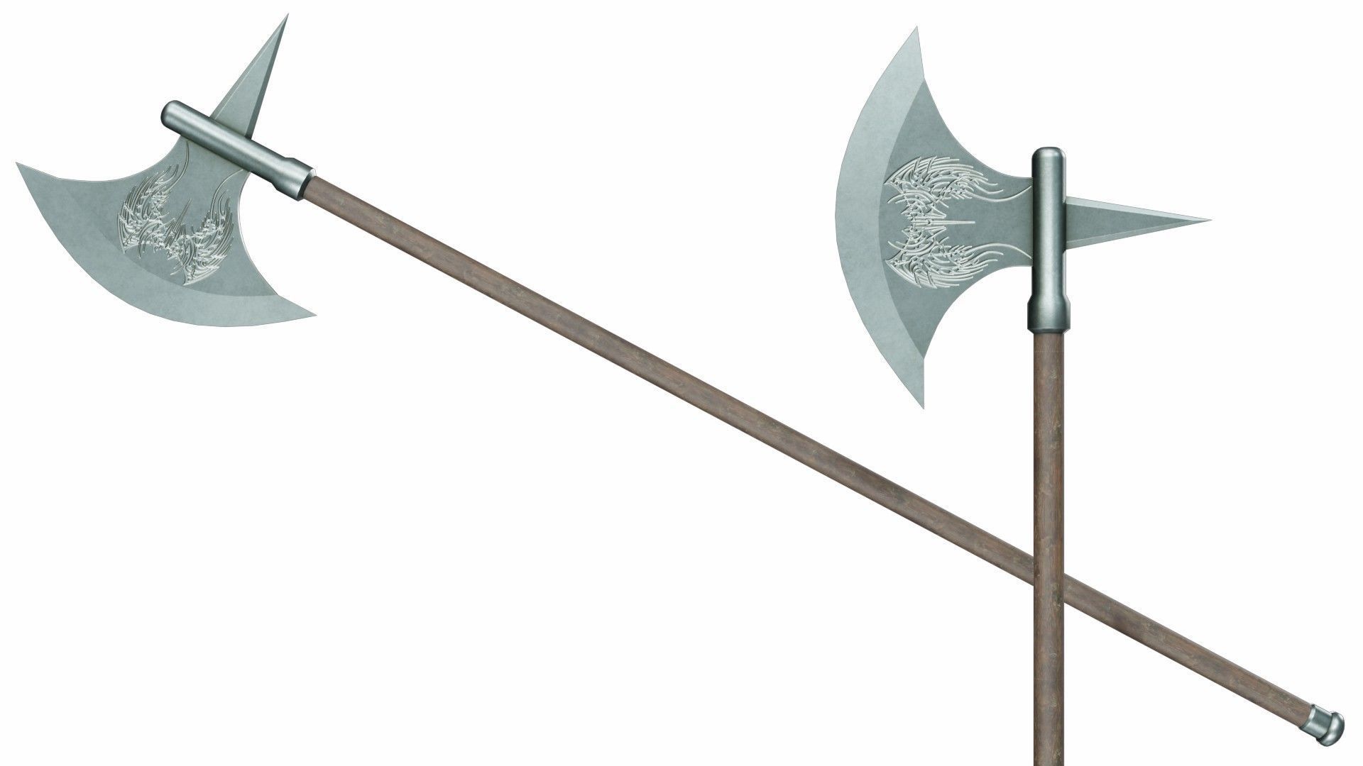 Collection of 40 spears and halberds 3D model_11