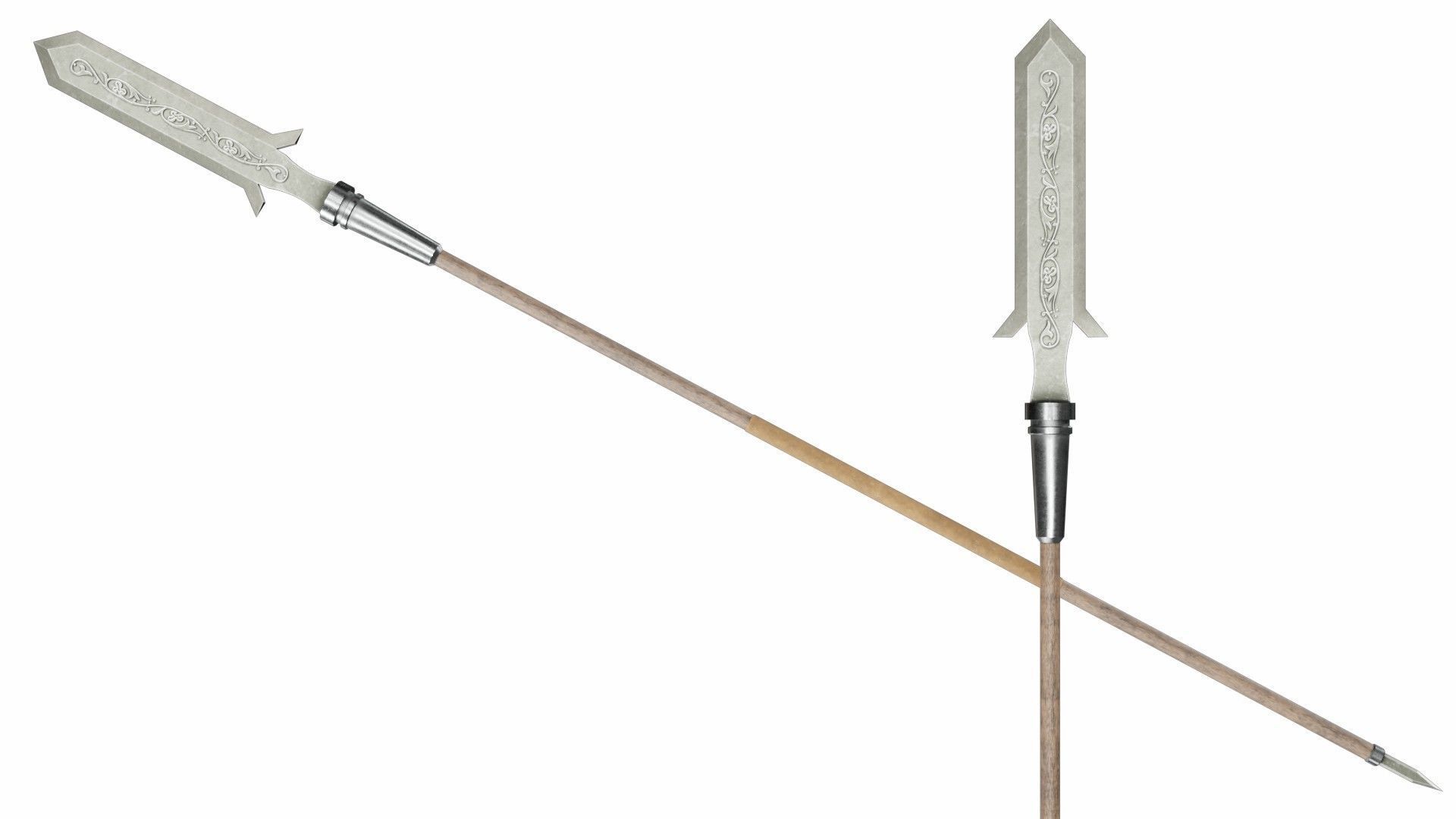 Collection of 40 spears and halberds 3D model_31