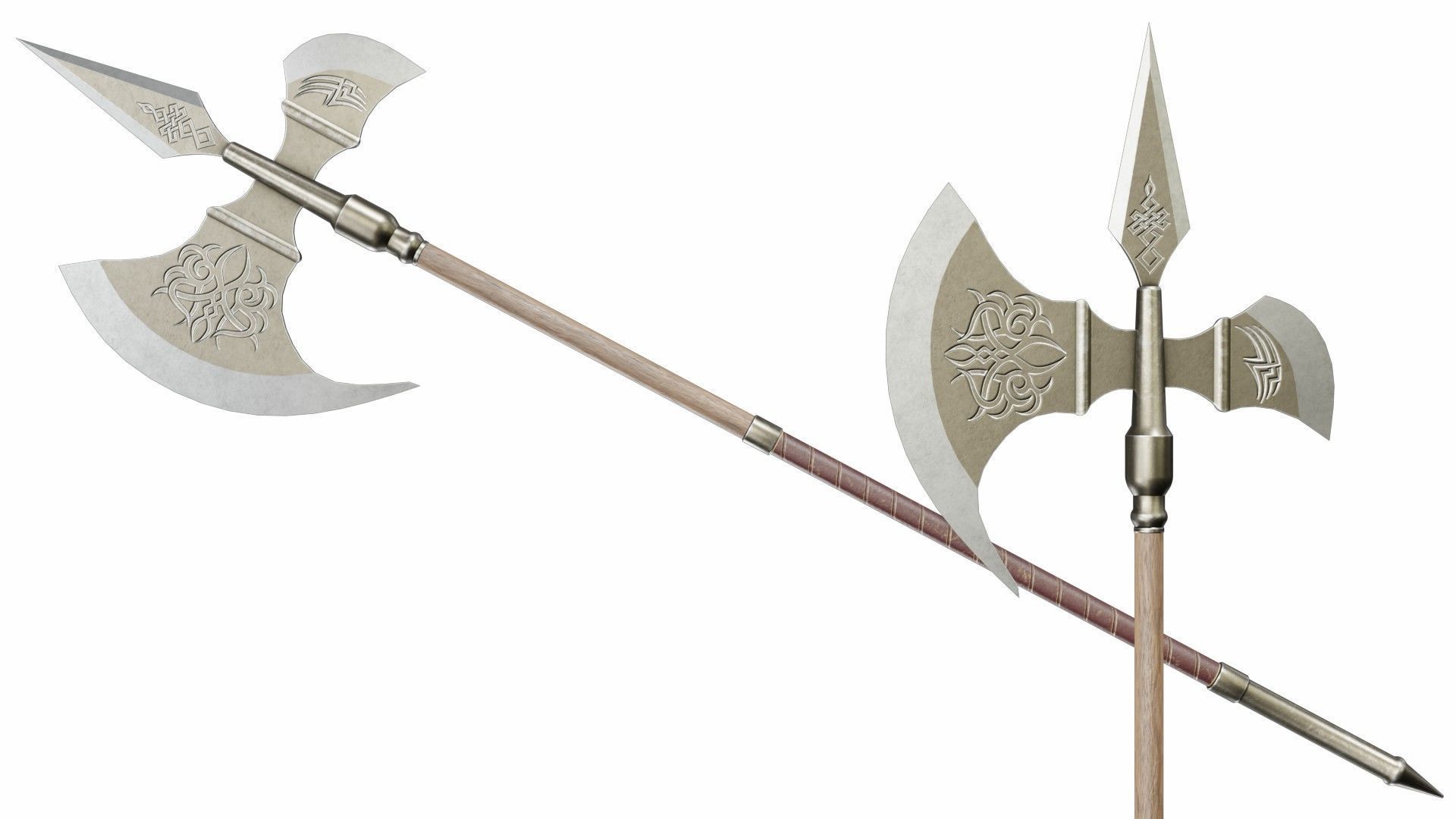 Collection of 40 spears and halberds 3D model_14