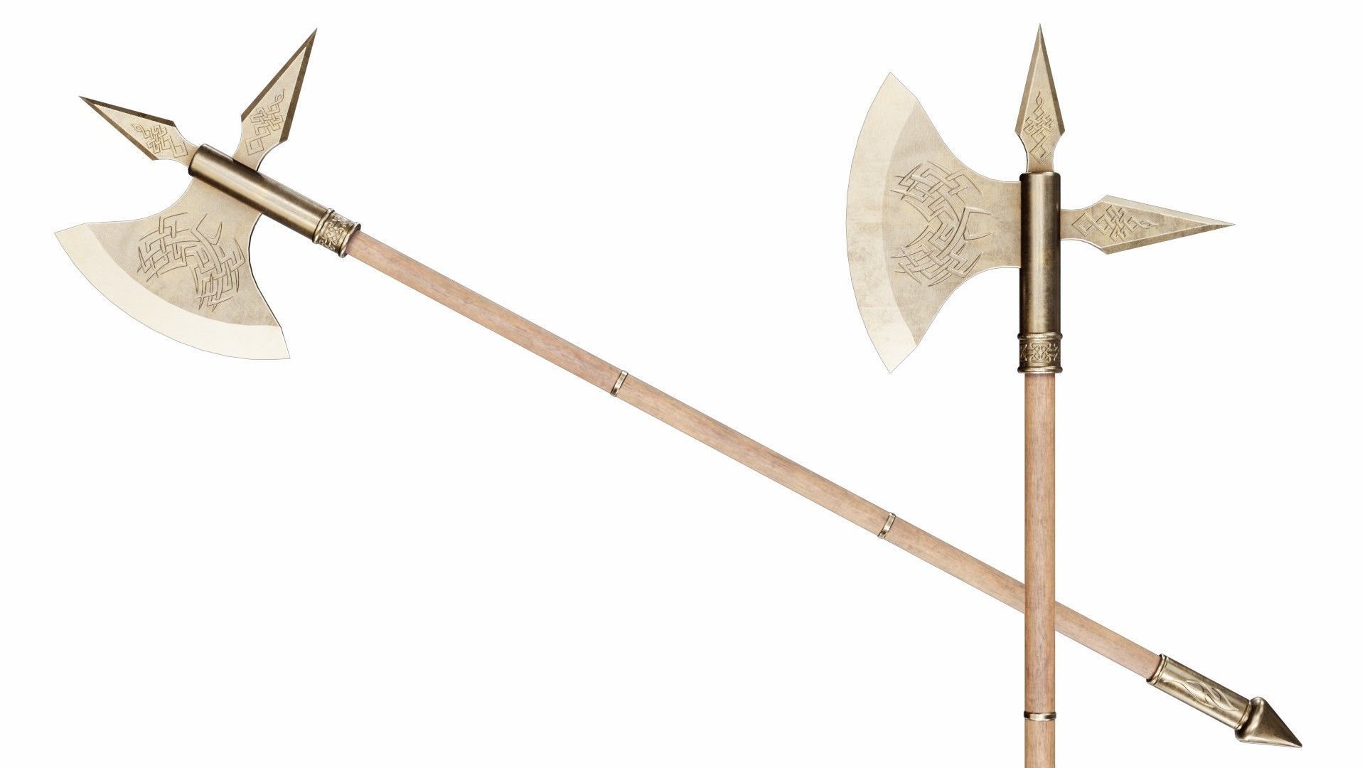 Collection of 40 spears and halberds 3D model_12