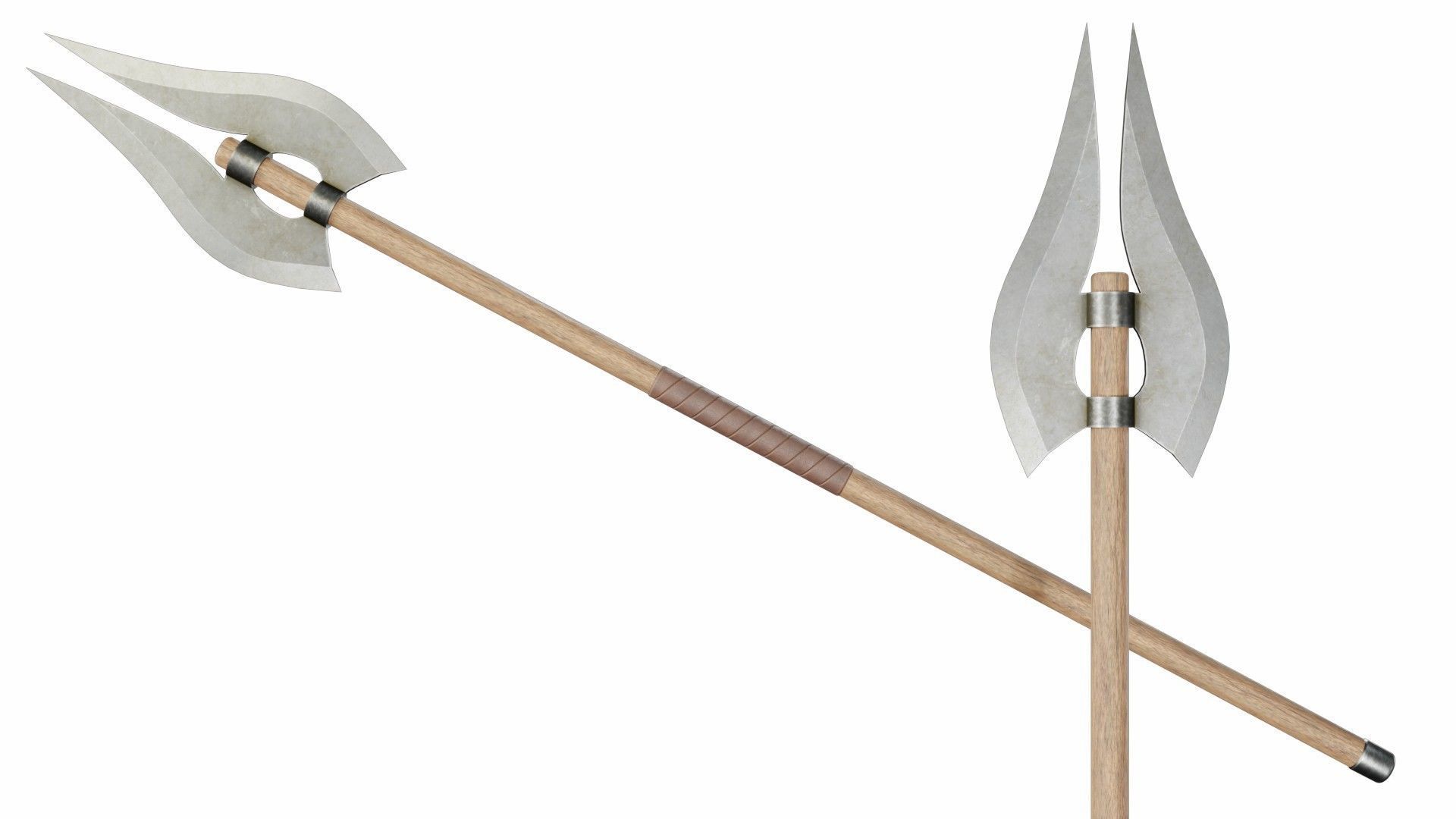 Collection of 40 spears and halberds 3D model_7