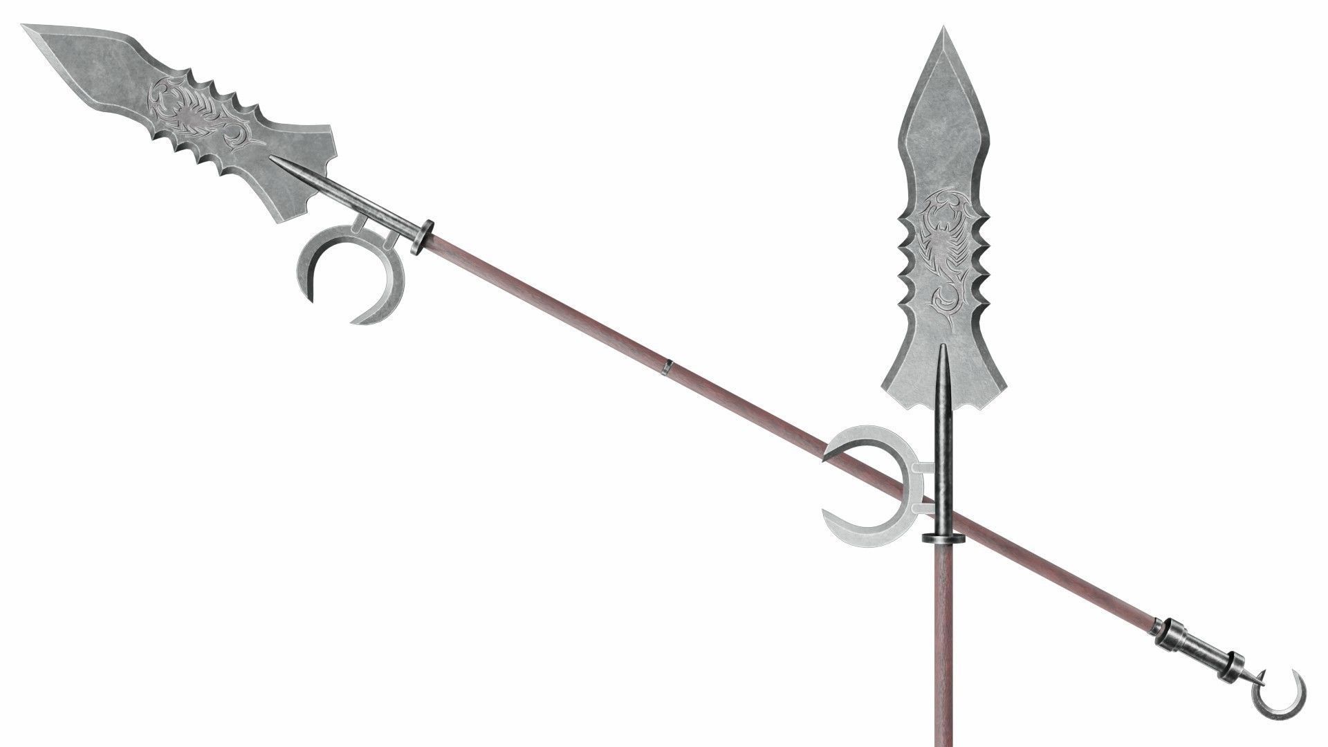 Collection of 40 spears and halberds 3D model_35