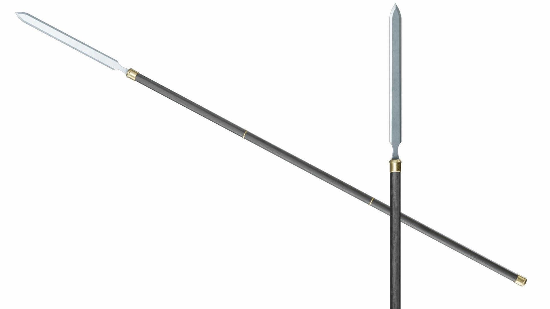 Collection of 40 spears and halberds 3D model_18