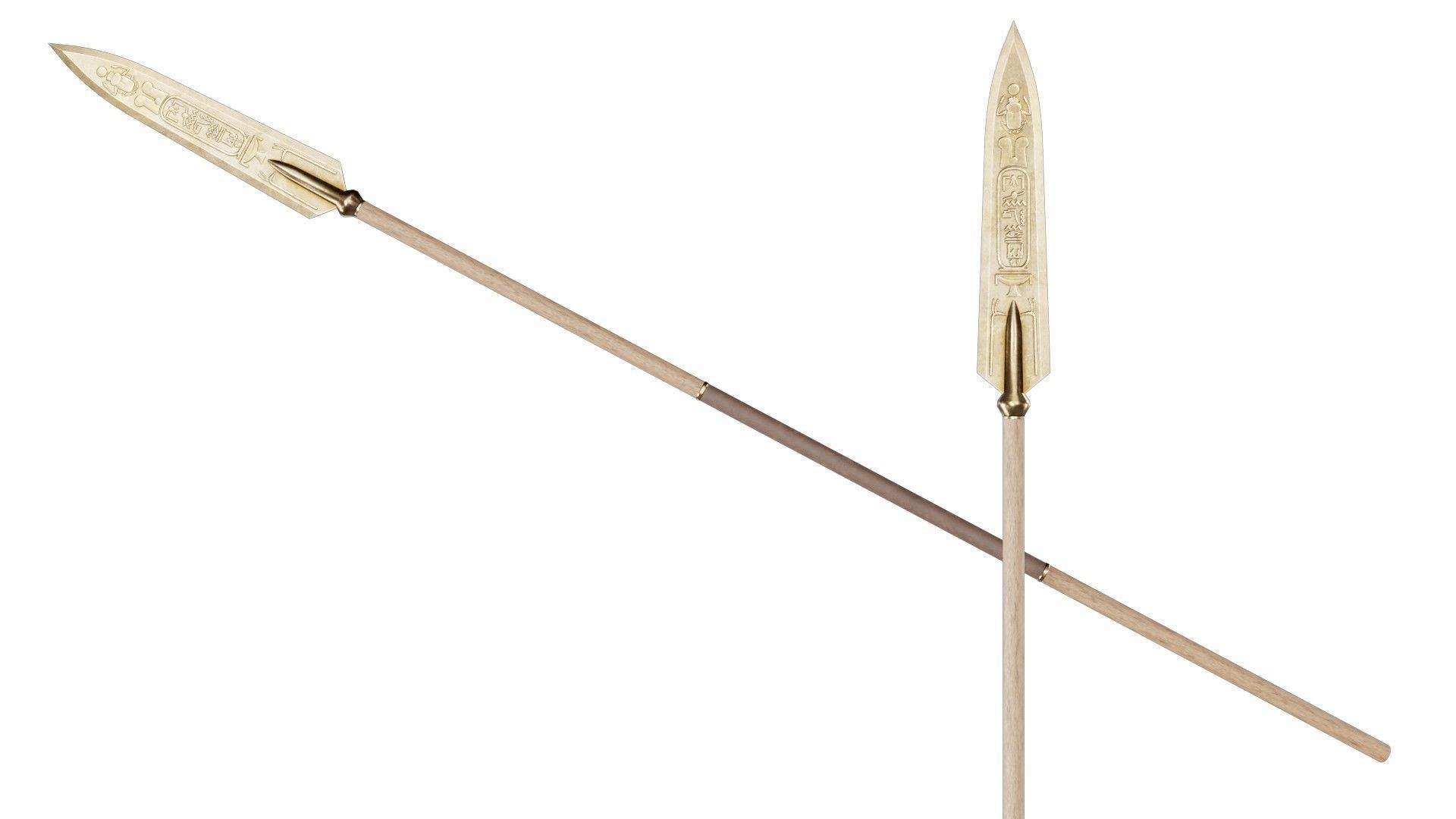 Collection of 40 spears and halberds 3D model_30