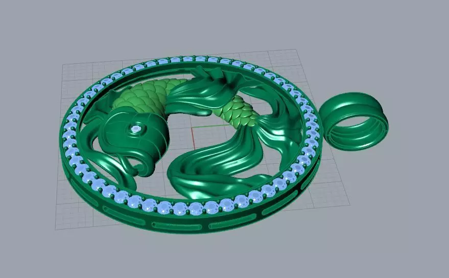 carp pendant 1 3D model_0