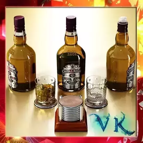 Chivas Regal Bottle Glass Coaster Collection