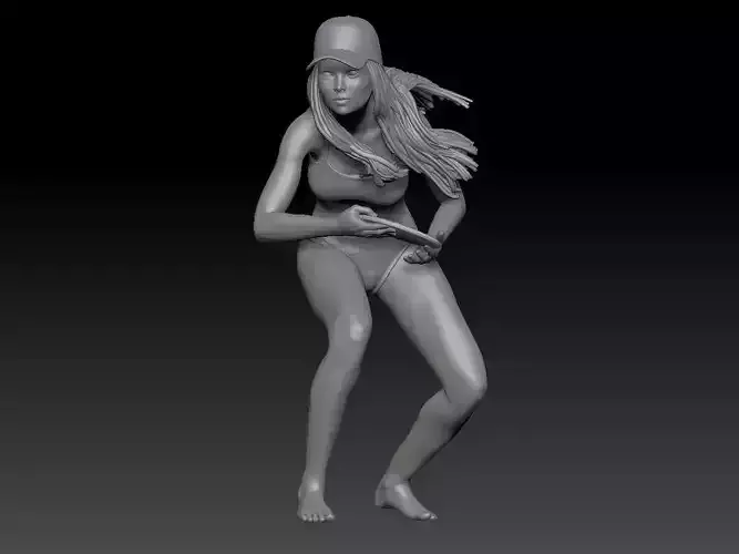 BEACH TWINS FRISBEE GIRL 1