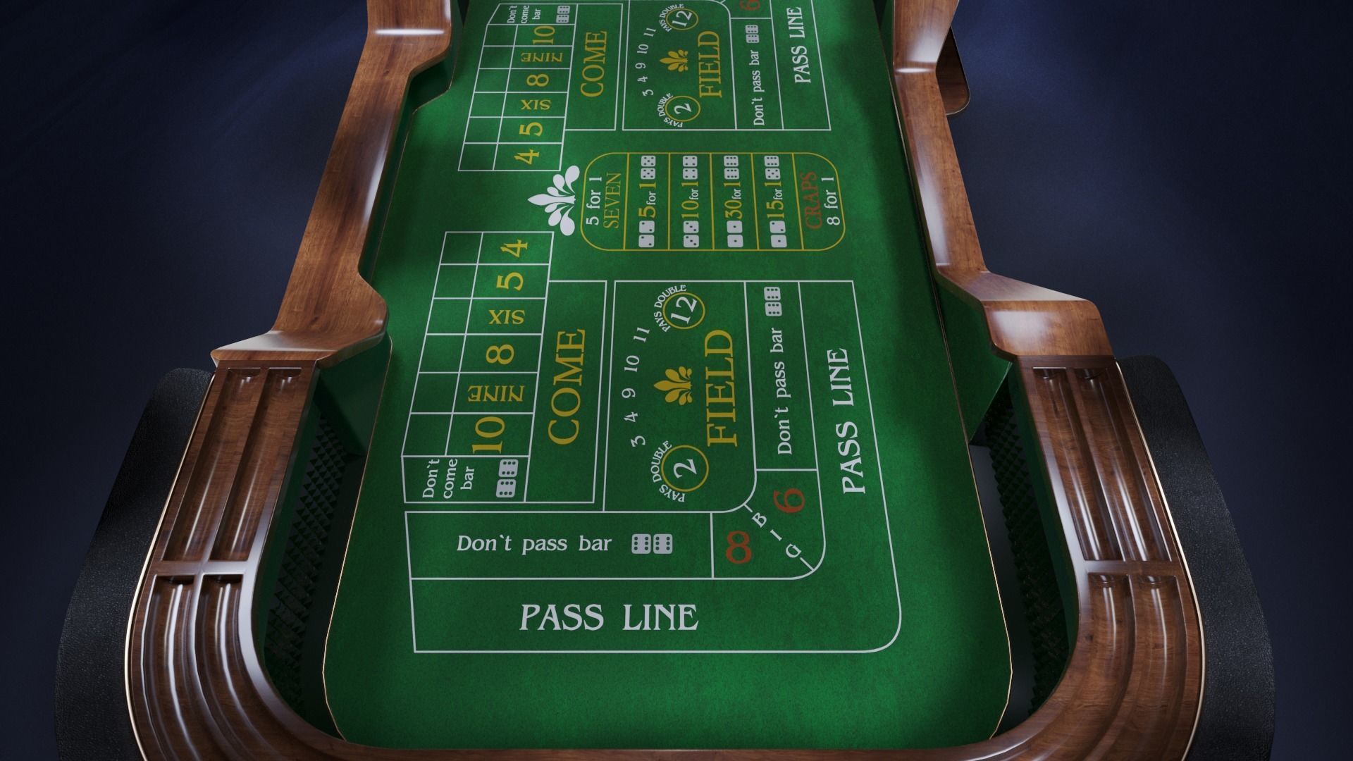 Casino Craps Table 3D model_12