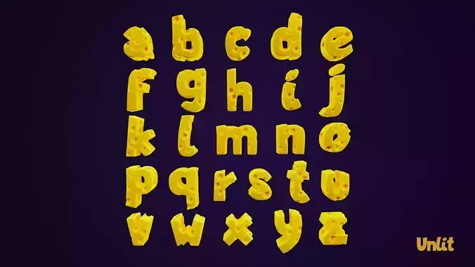 Stylized Cheese Alphabet Lowercase