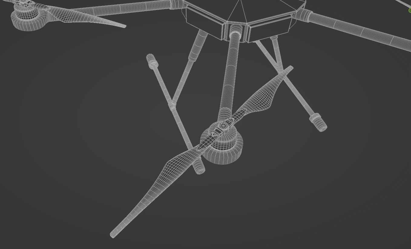 Hexacopter heavy drone UAV model Low-poly 3D model_7