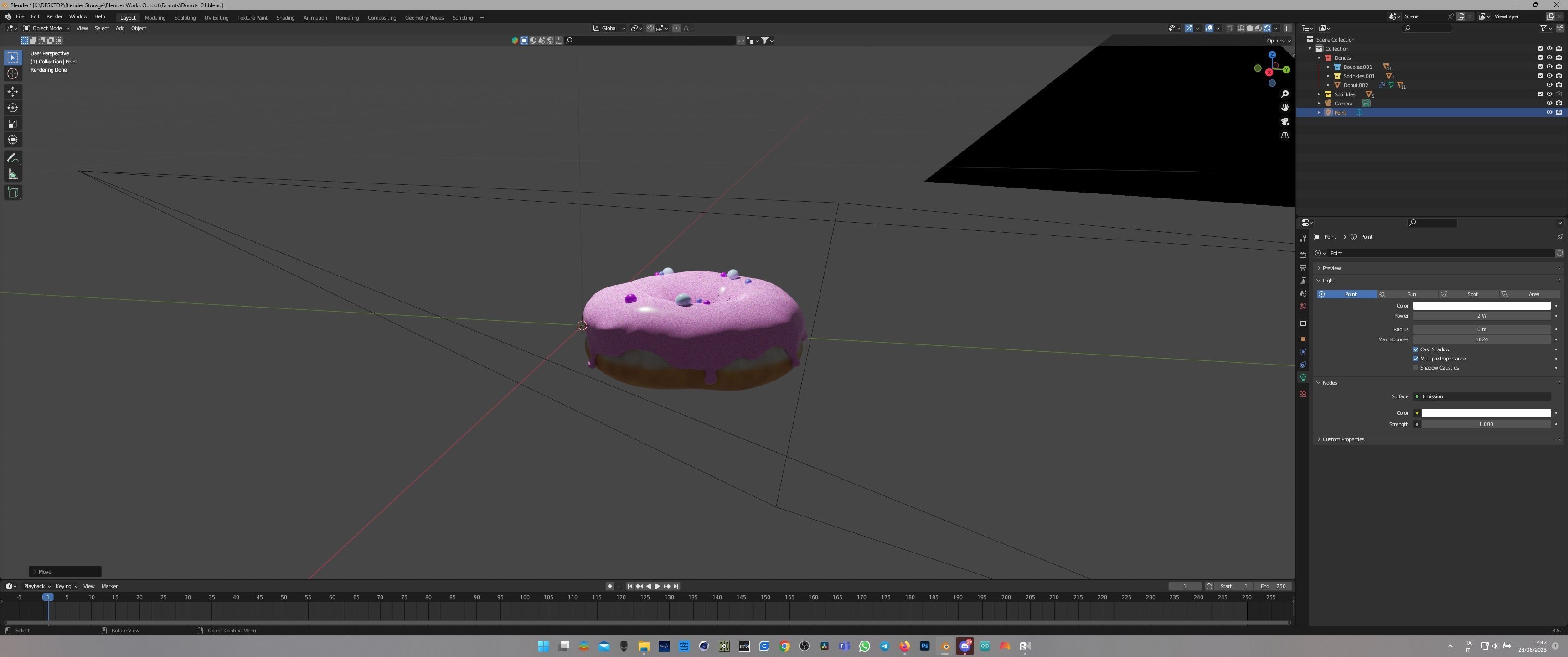 Strawberry Donut 3D model_1