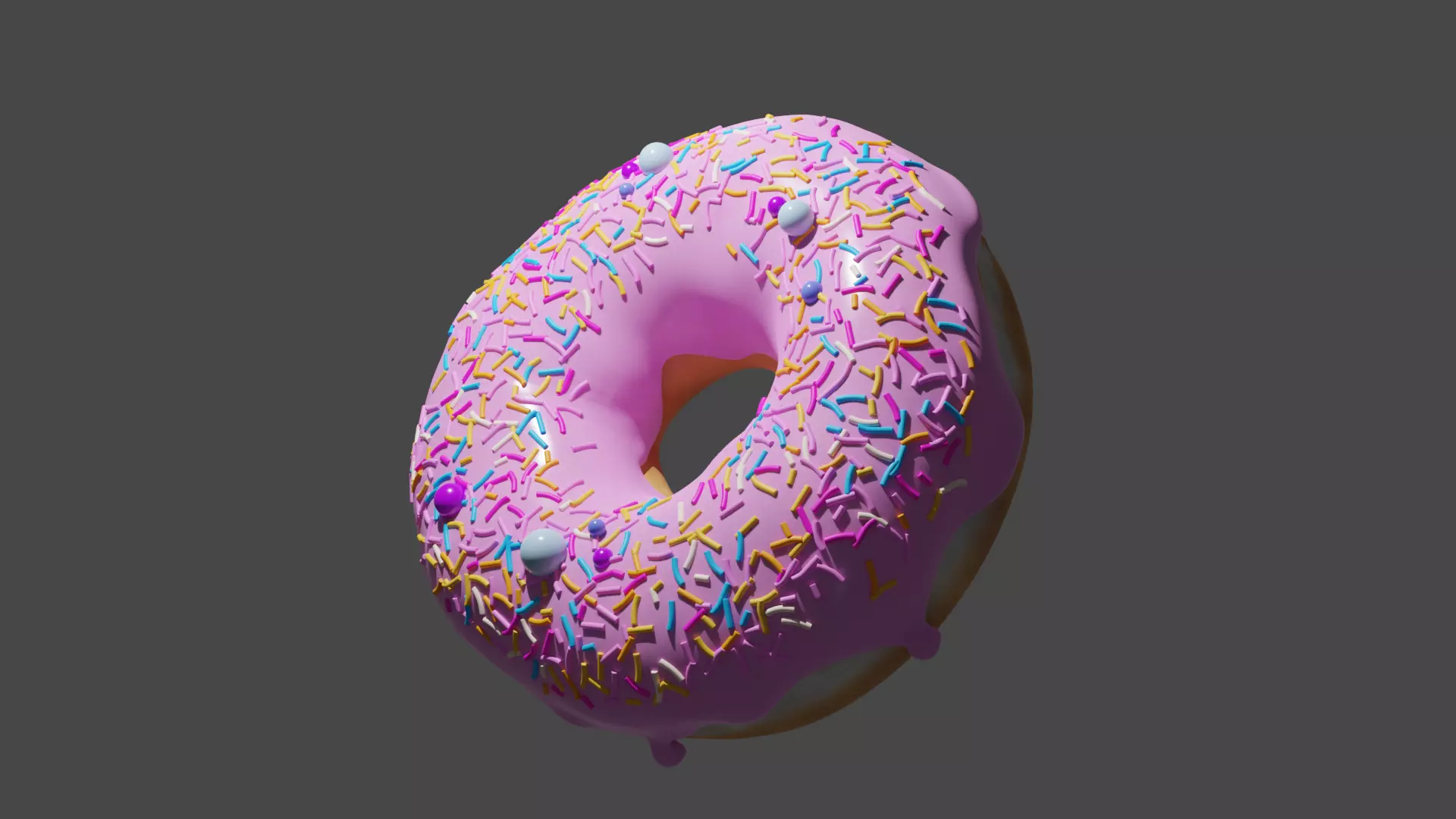 Strawberry Donut 3D model_0